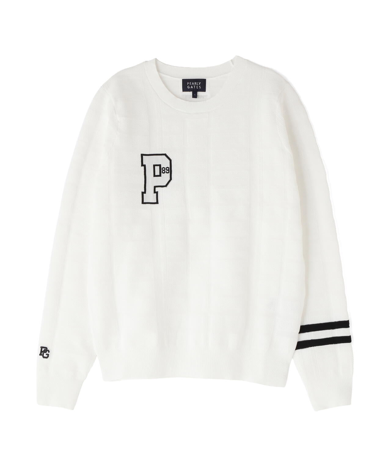 14G地柄ジャガードクルーネックニットプルオーバー (WOMENS) | PEARLY