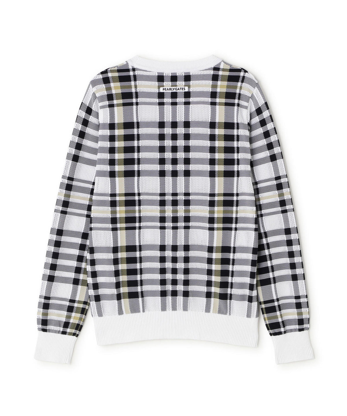 14Gメッシュクルーネックニットプルオーバー ＜チェック柄＞ (WOMENS)　