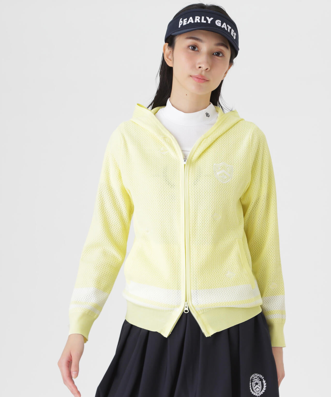 12Gフルジップニットフーディ ＜メッシュ柄＞ (WOMENS) | PEARLY GATES