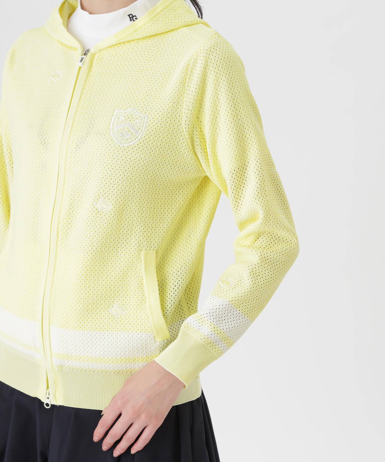 12Gフルジップニットフーディ ＜メッシュ柄＞ (WOMENS) | PEARLY GATES