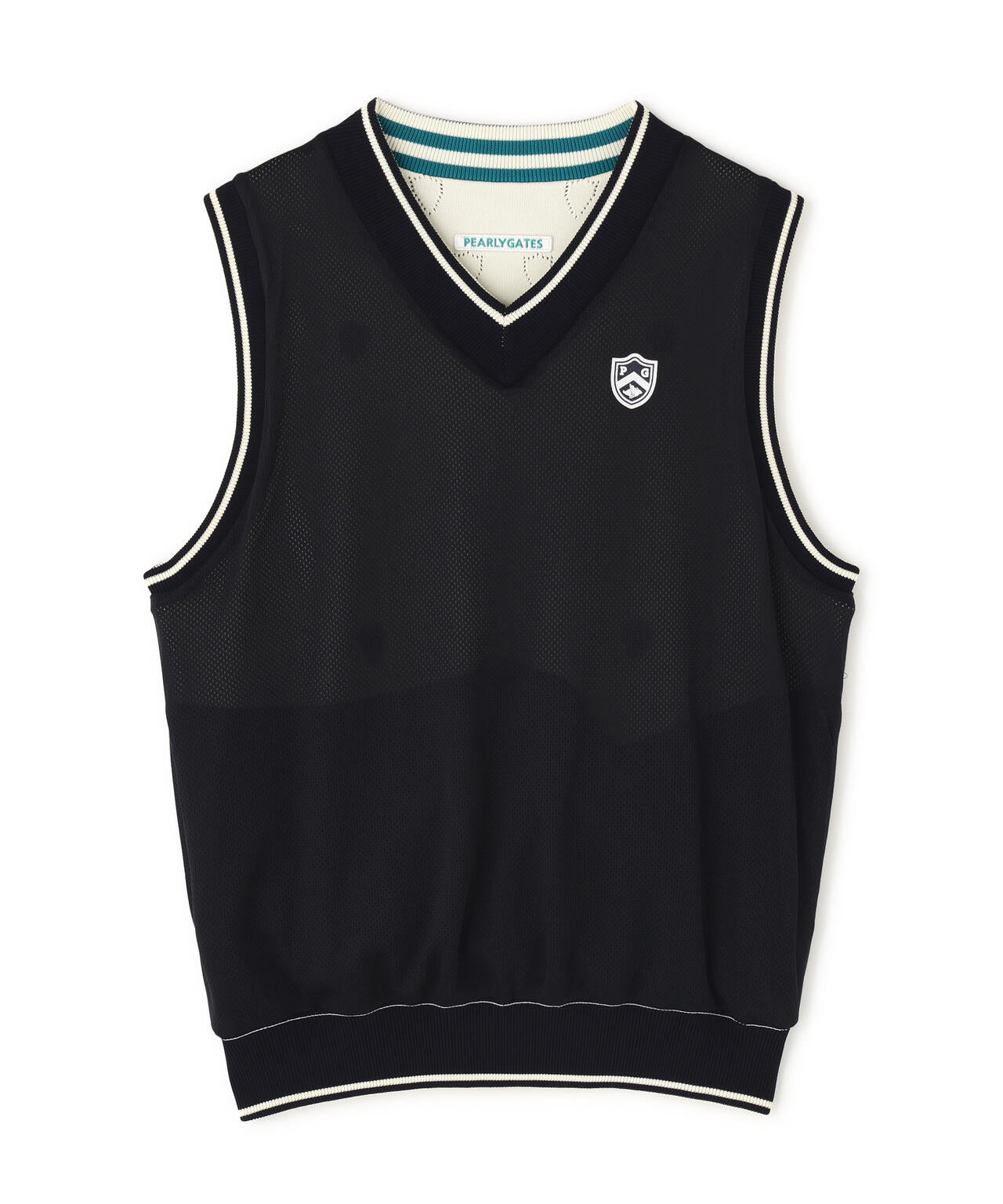 リバーシブルVネックニットベスト ＜エンブレム総柄＞ (WOMENS)