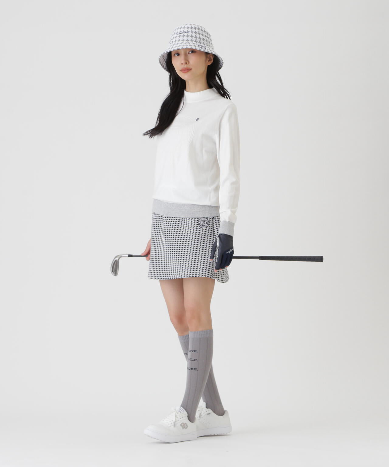 14G天竺カシミヤタッチモックネックニットプルオーバー (WOMENS