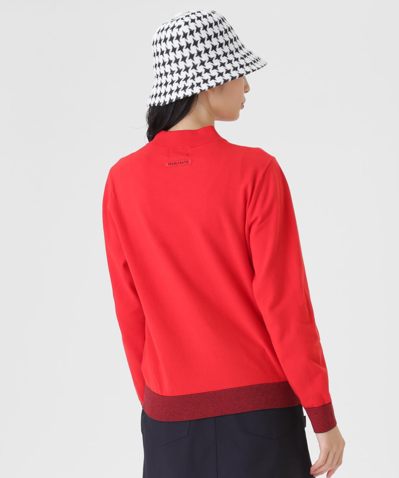 14G天竺カシミヤタッチモックネックニットプルオーバー (WOMENS
