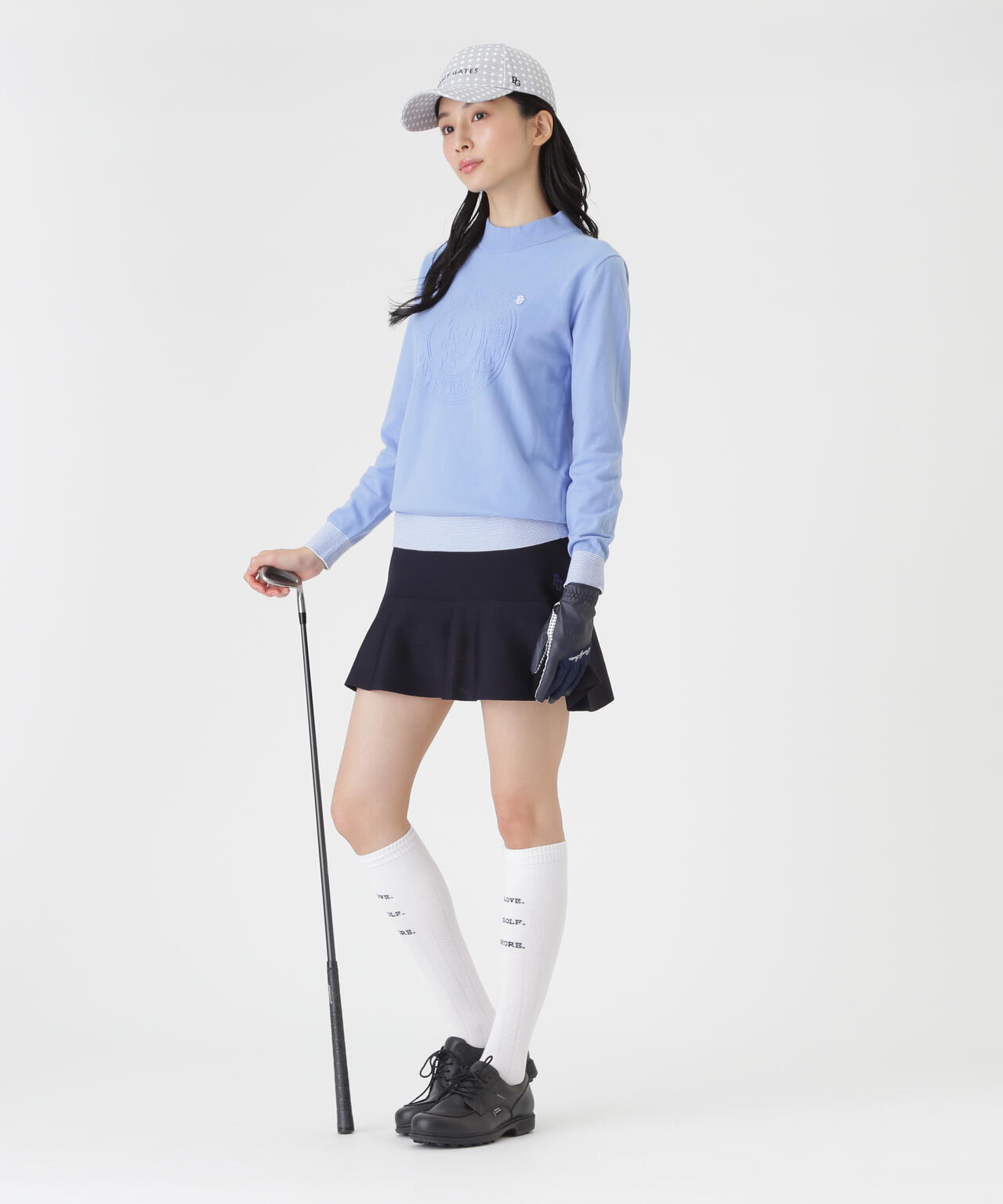 14G天竺カシミヤタッチモックネックニットプルオーバー (WOMENS