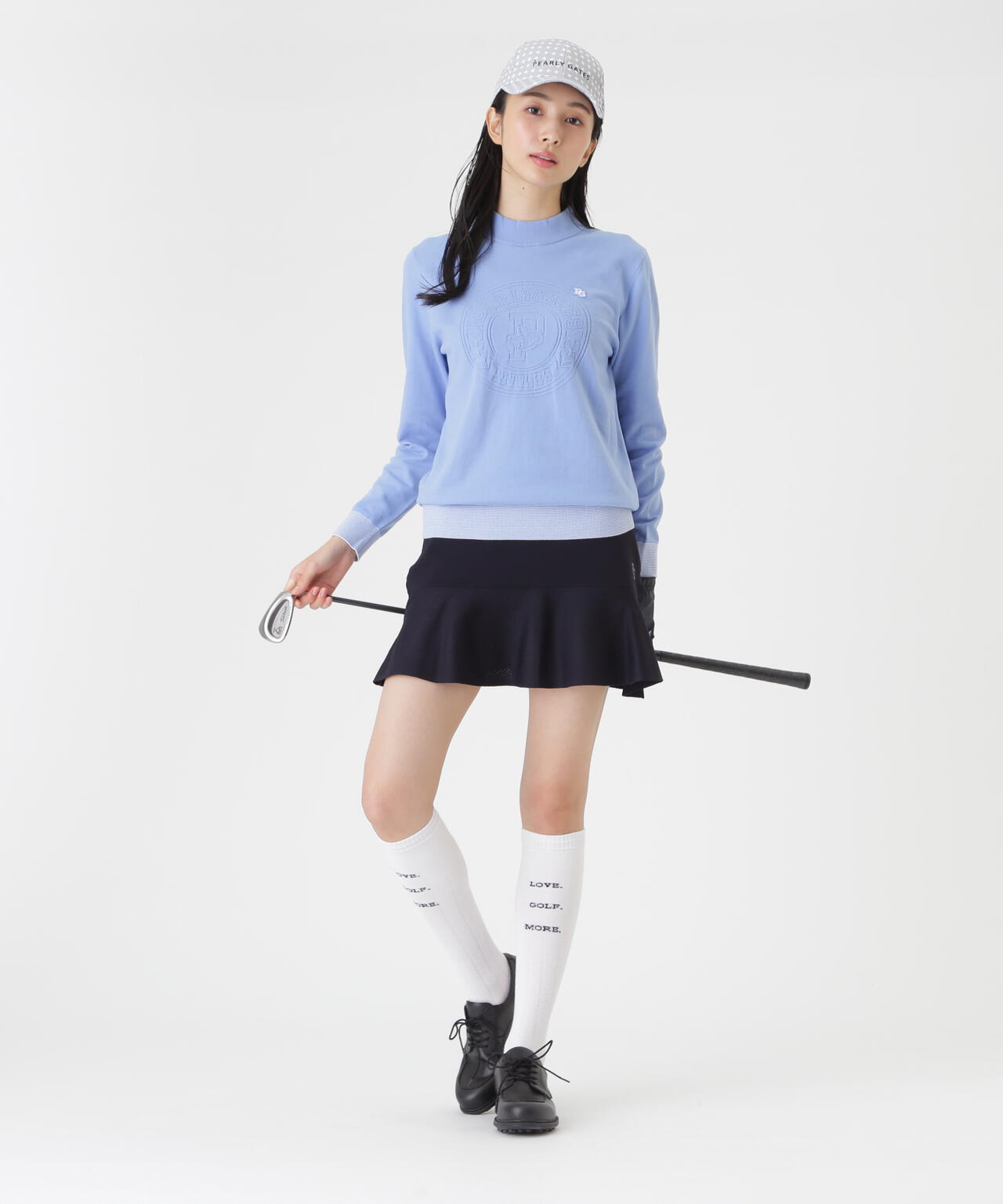14G天竺カシミヤタッチモックネックニットプルオーバー (WOMENS