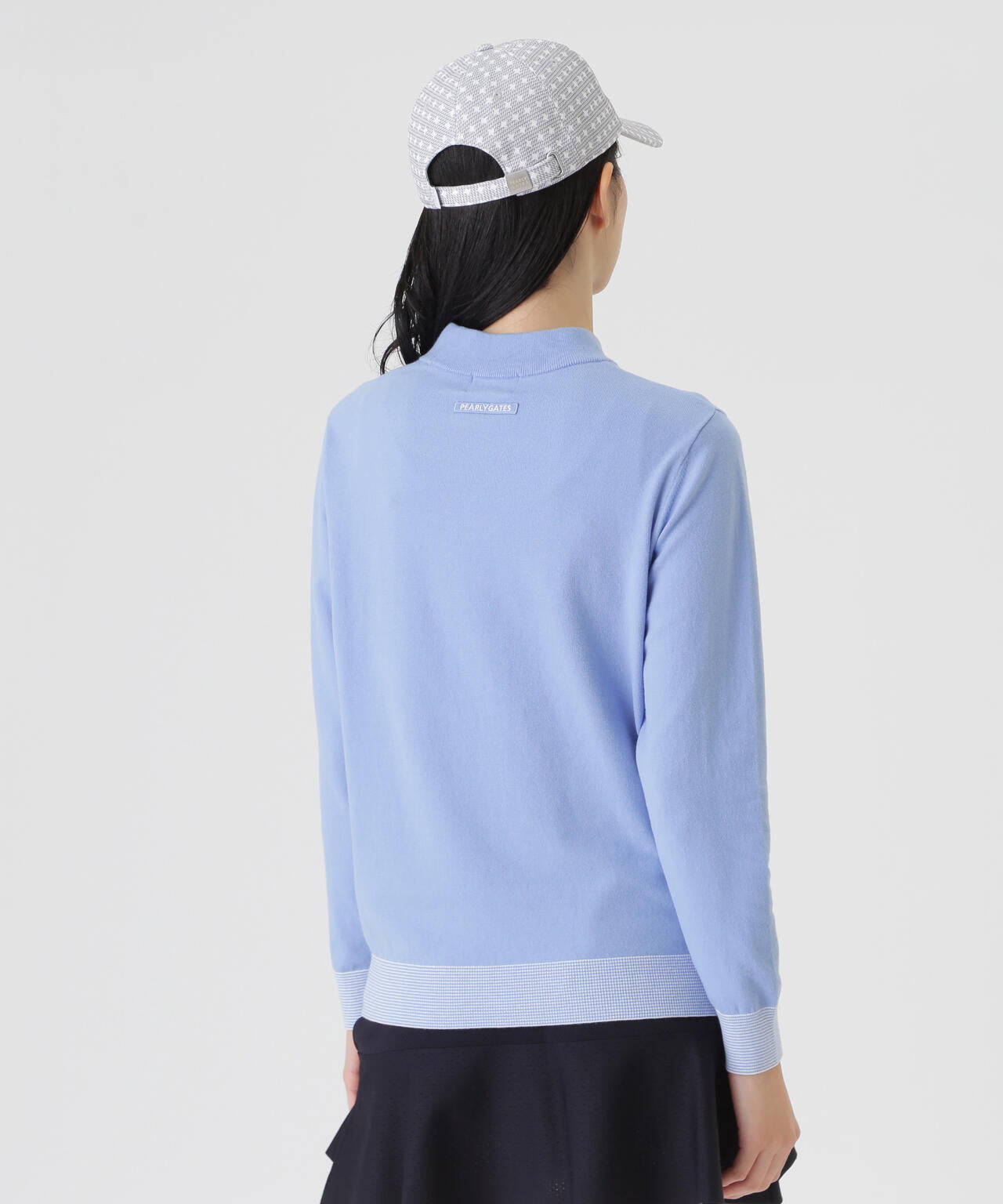 14G天竺カシミヤタッチモックネックニットプルオーバー (WOMENS