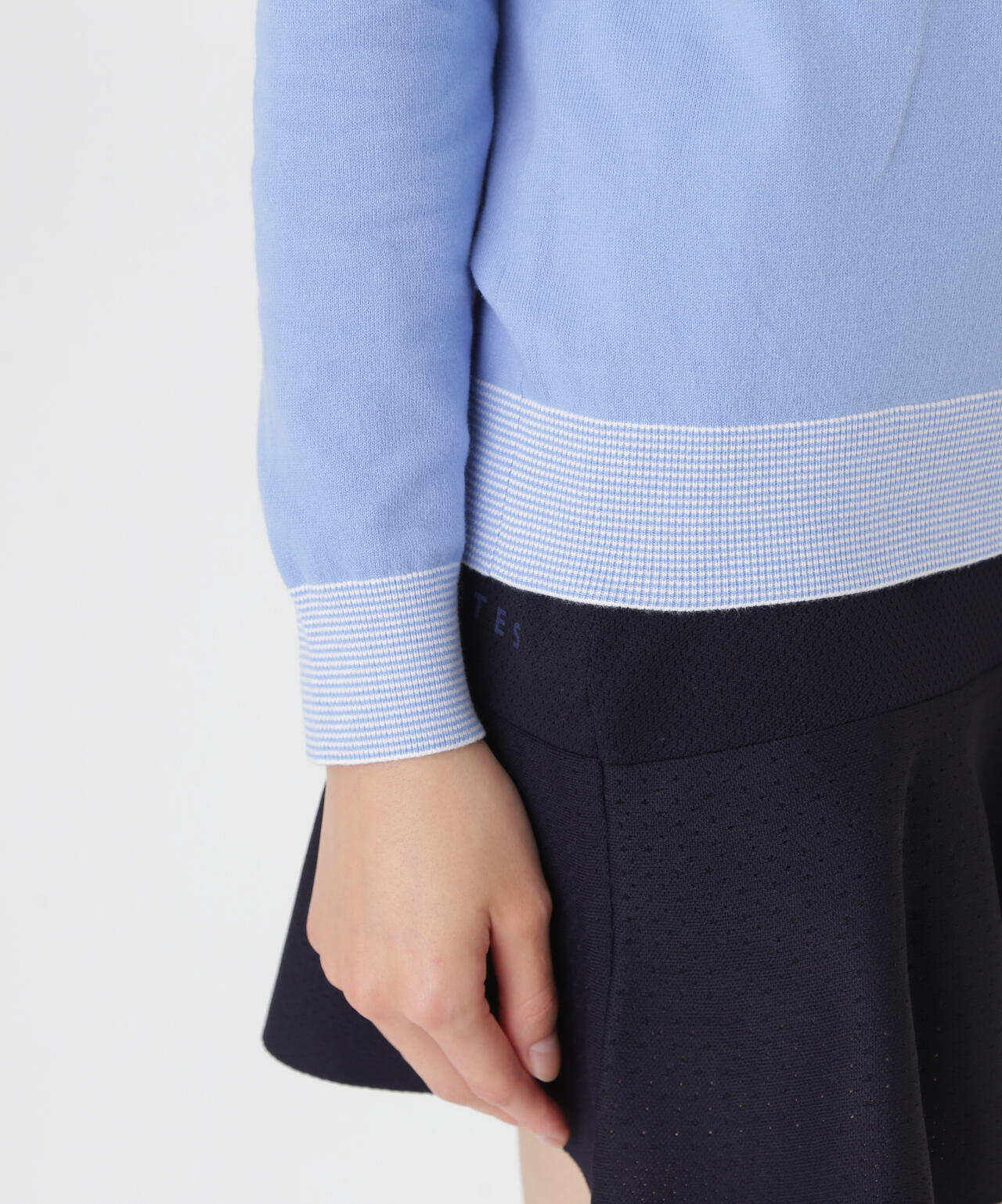 14G天竺カシミヤタッチモックネックニットプルオーバー (WOMENS