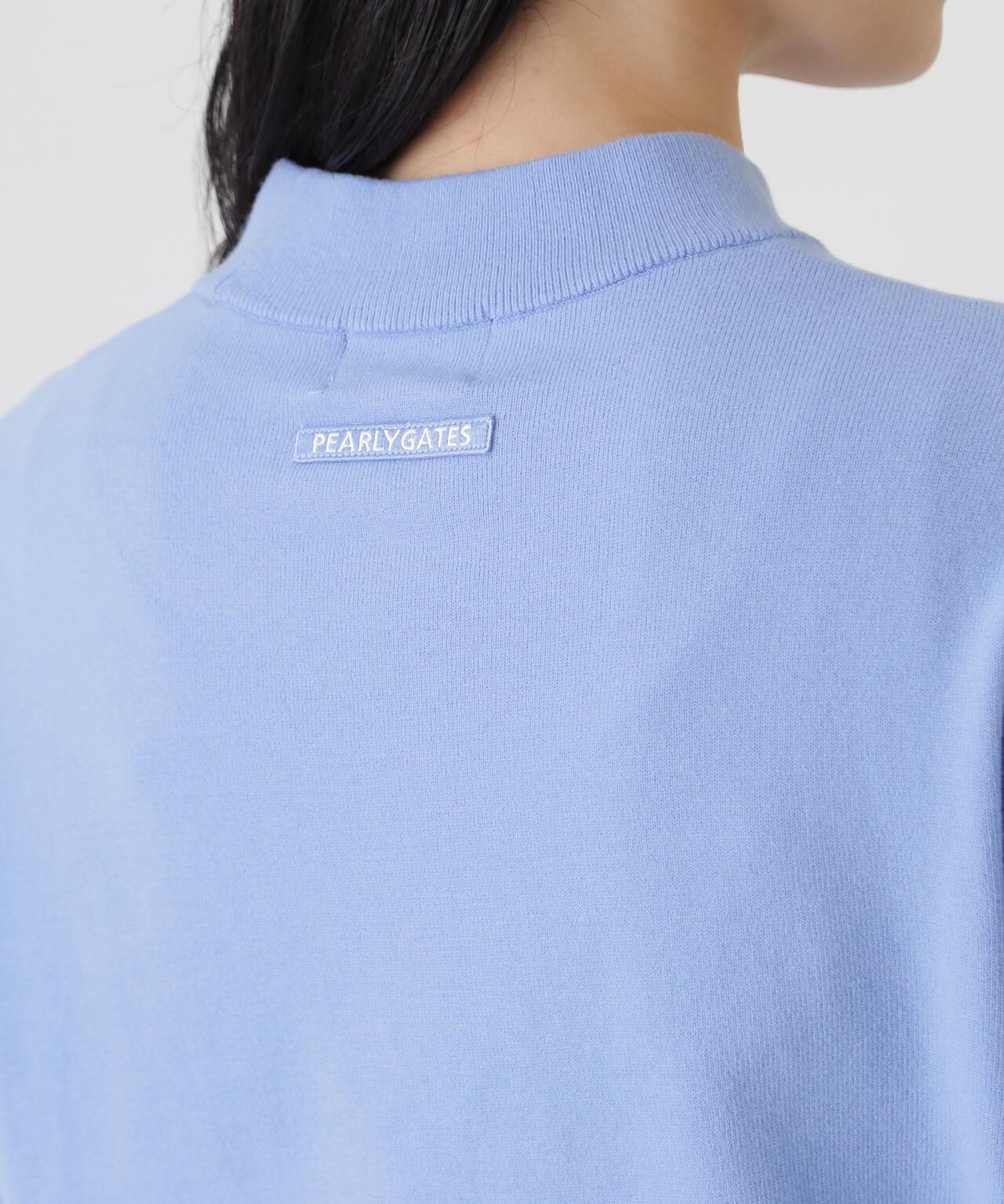 14G天竺カシミヤタッチモックネックニットプルオーバー (WOMENS