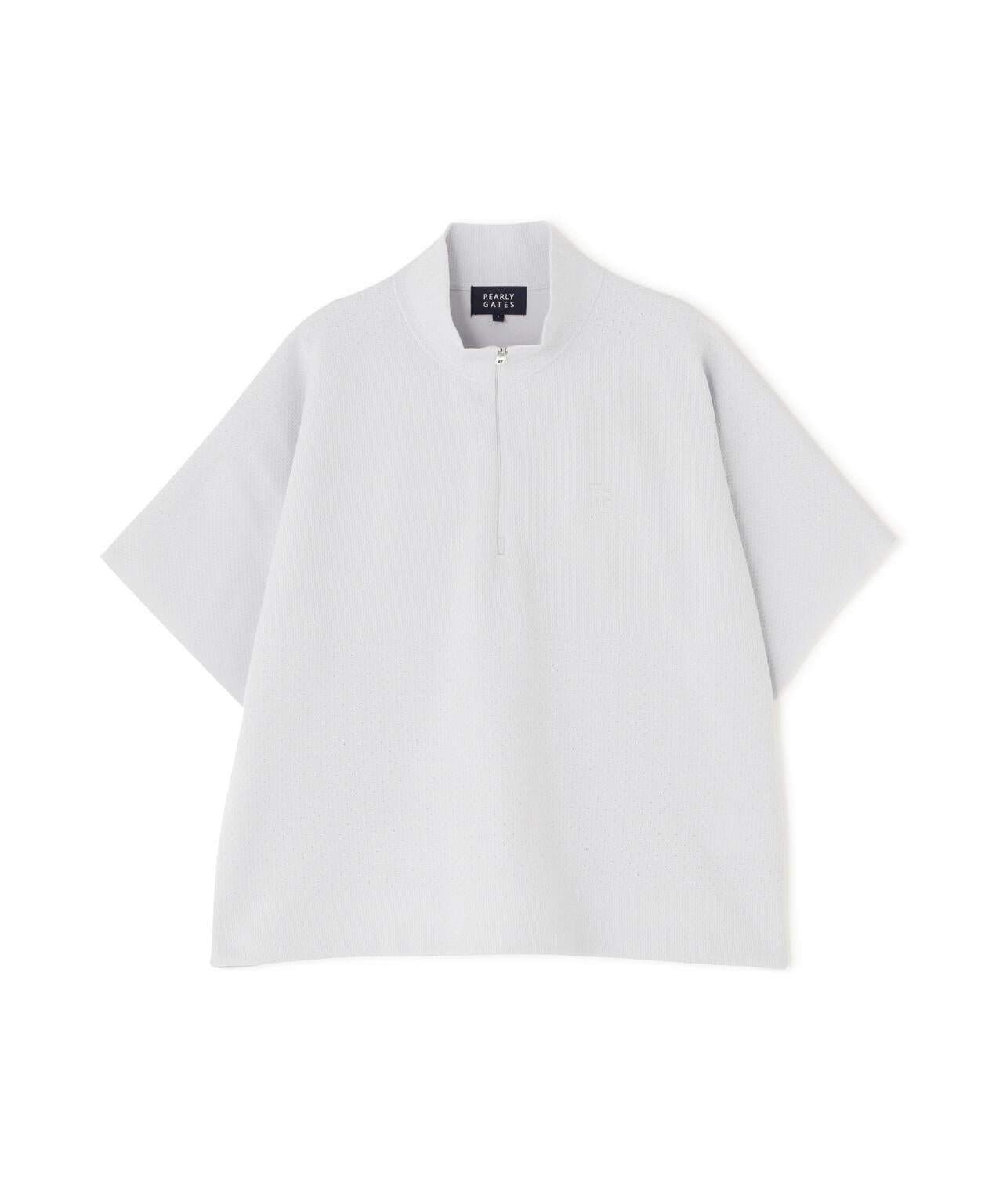 16GメッシュWJQ半袖ハーフジップニットプルオーバー (WOMENS) | PEARLY