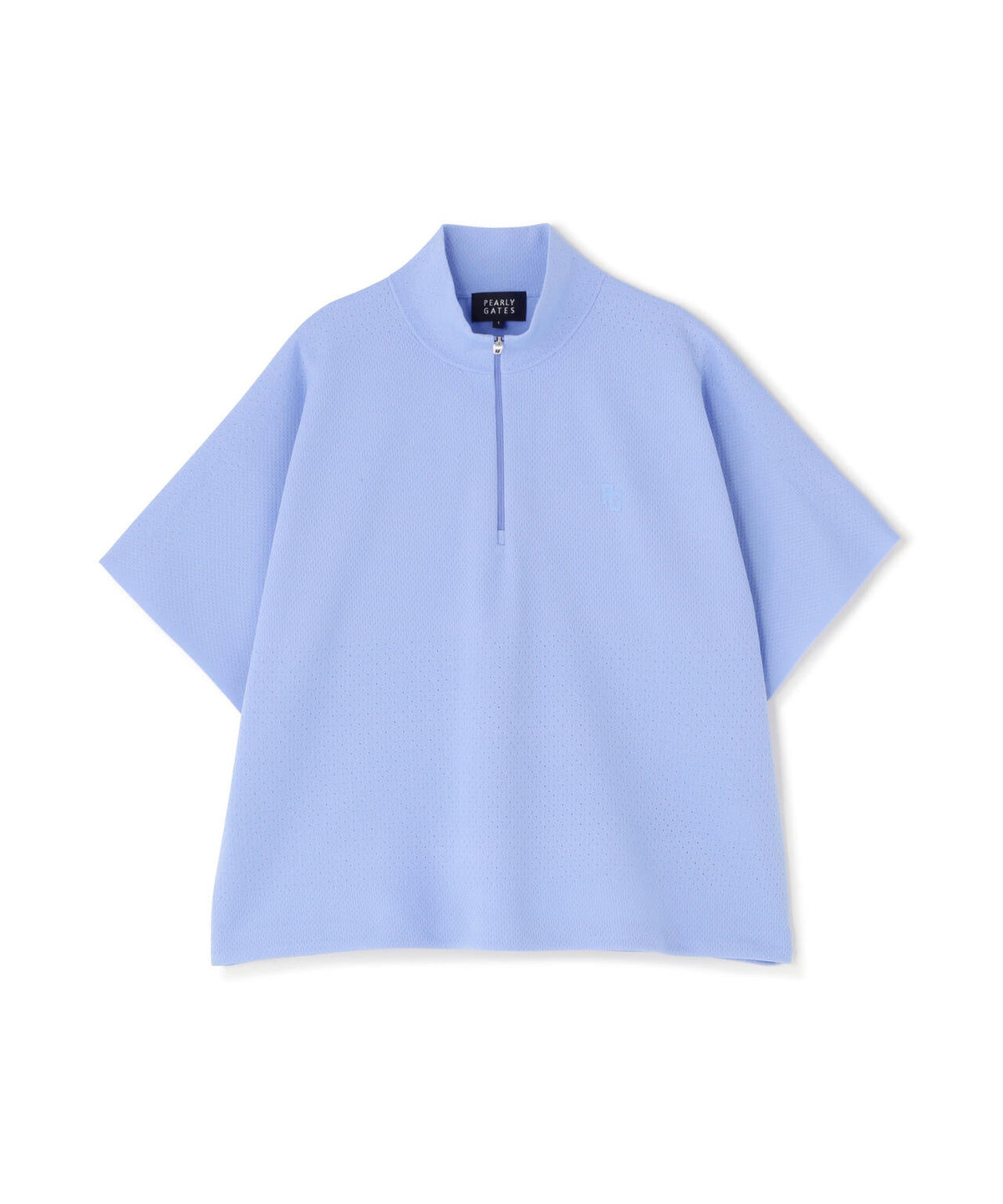 16GメッシュWJQ半袖ハーフジップニットプルオーバー (WOMENS)