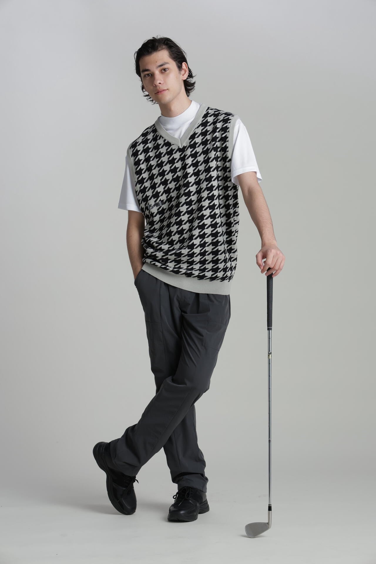 STUDENTS Golf　レインハウンドトゥース ニット ベスト Students Golf】レインハウンドトゥース ニット ベスト | Awesome Golf