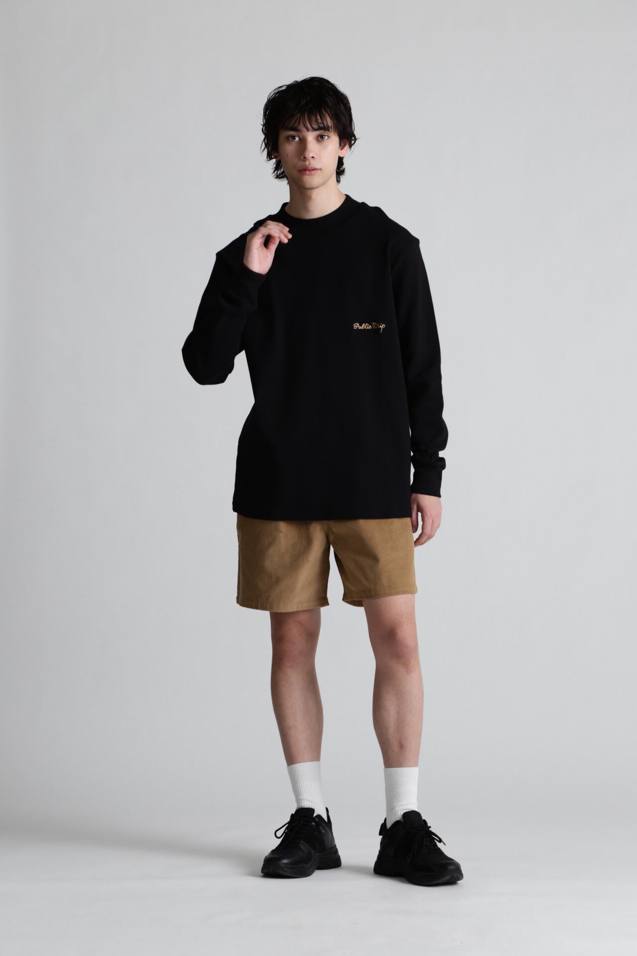 Public Drip パブリックドリップ モックネック ロンT 黒 Public Drip】長袖 モックネック プルオーバー | Awesome Golf