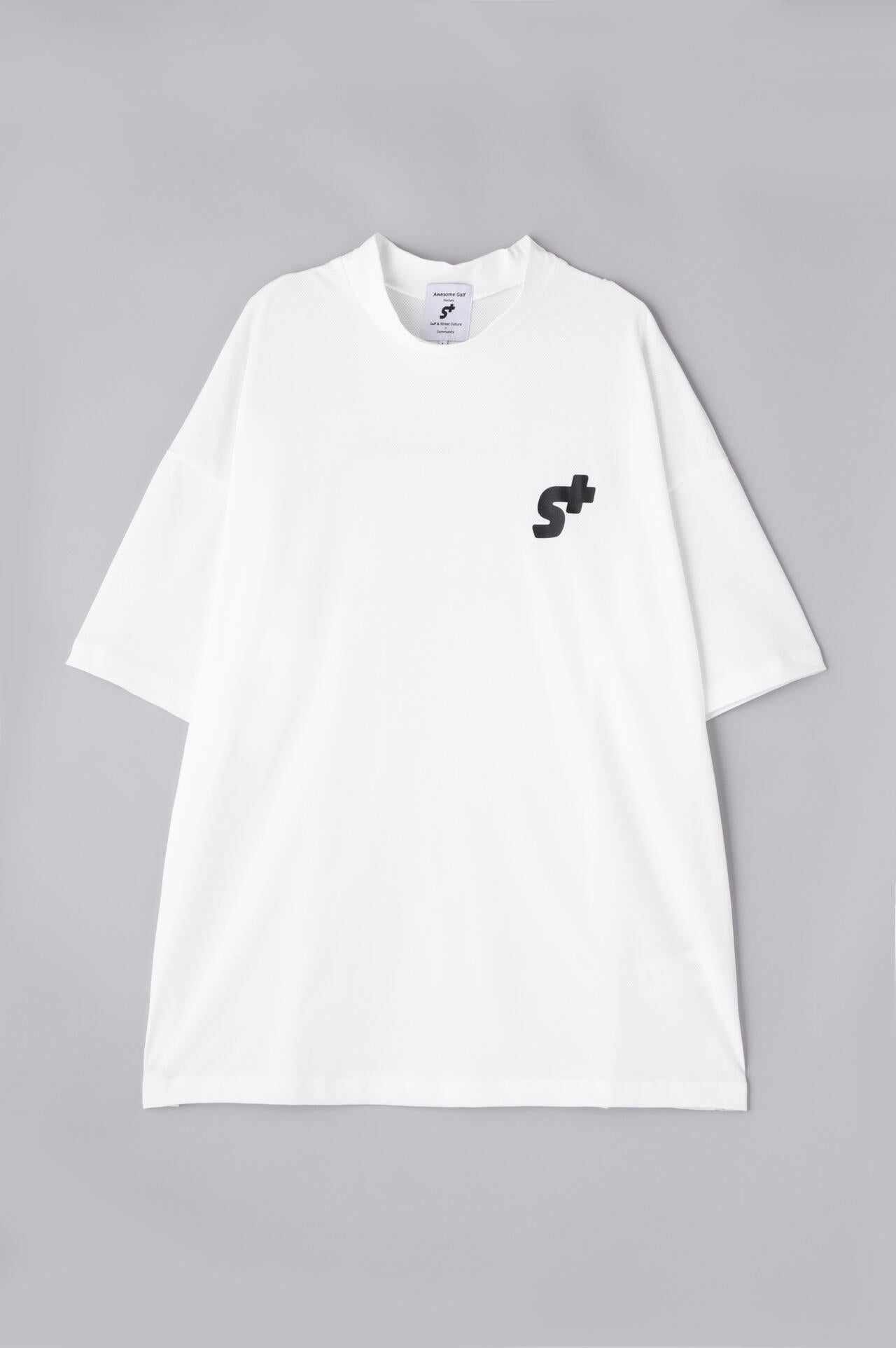 Awesome Golf S+ ゴルフTシャツ ホワイト S＋(エスプラス)】モックネック シャツ | Awesome Golf（オーサム