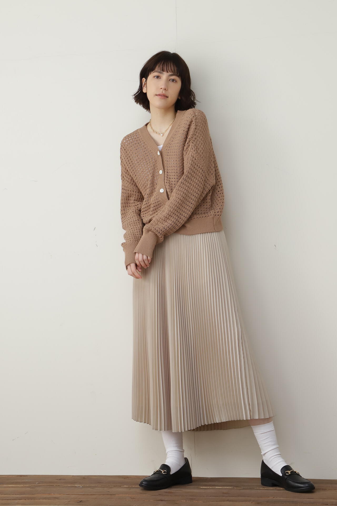 シャンブレープリーツスカート