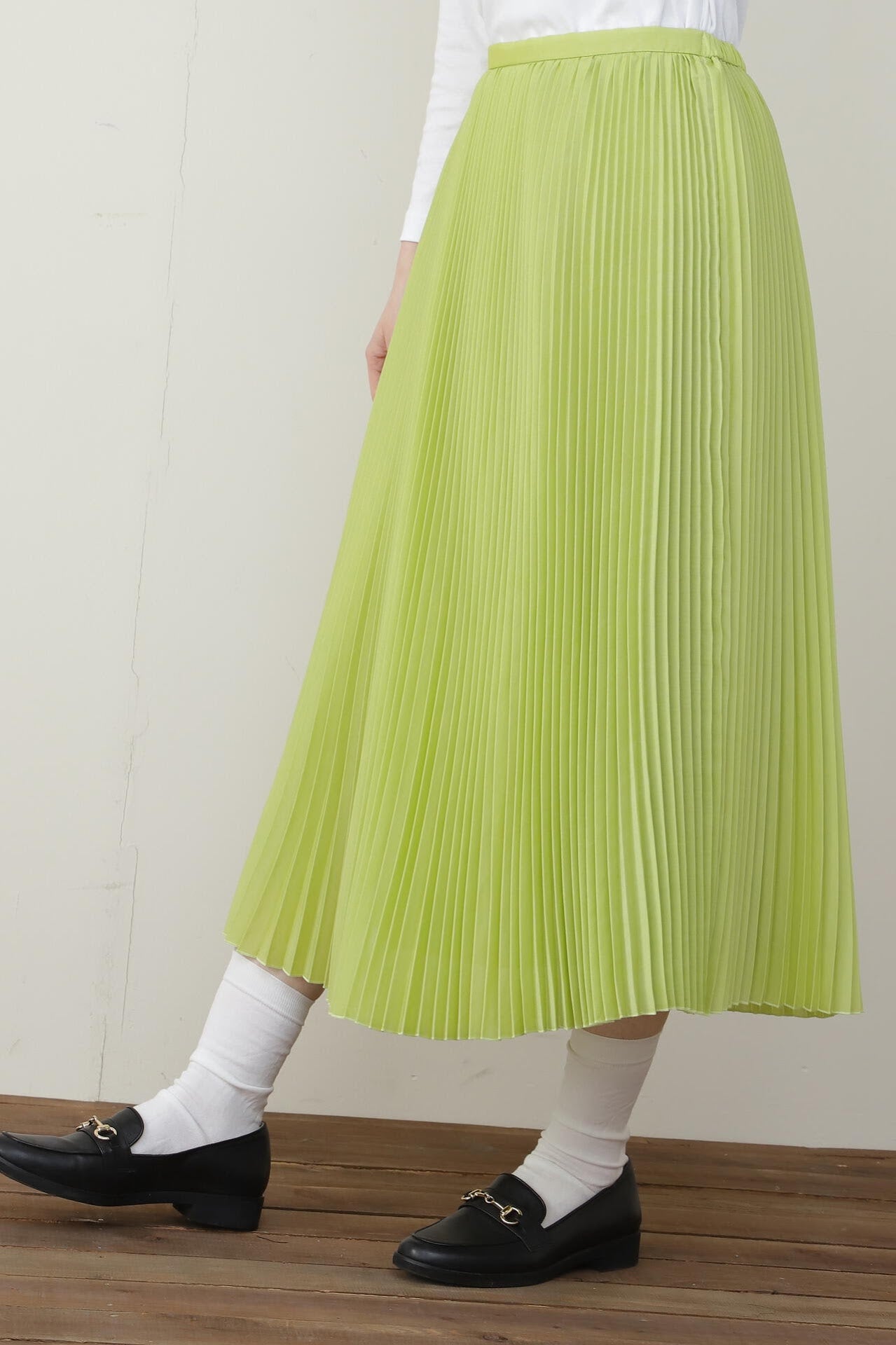 シャンブレープリーツスカート