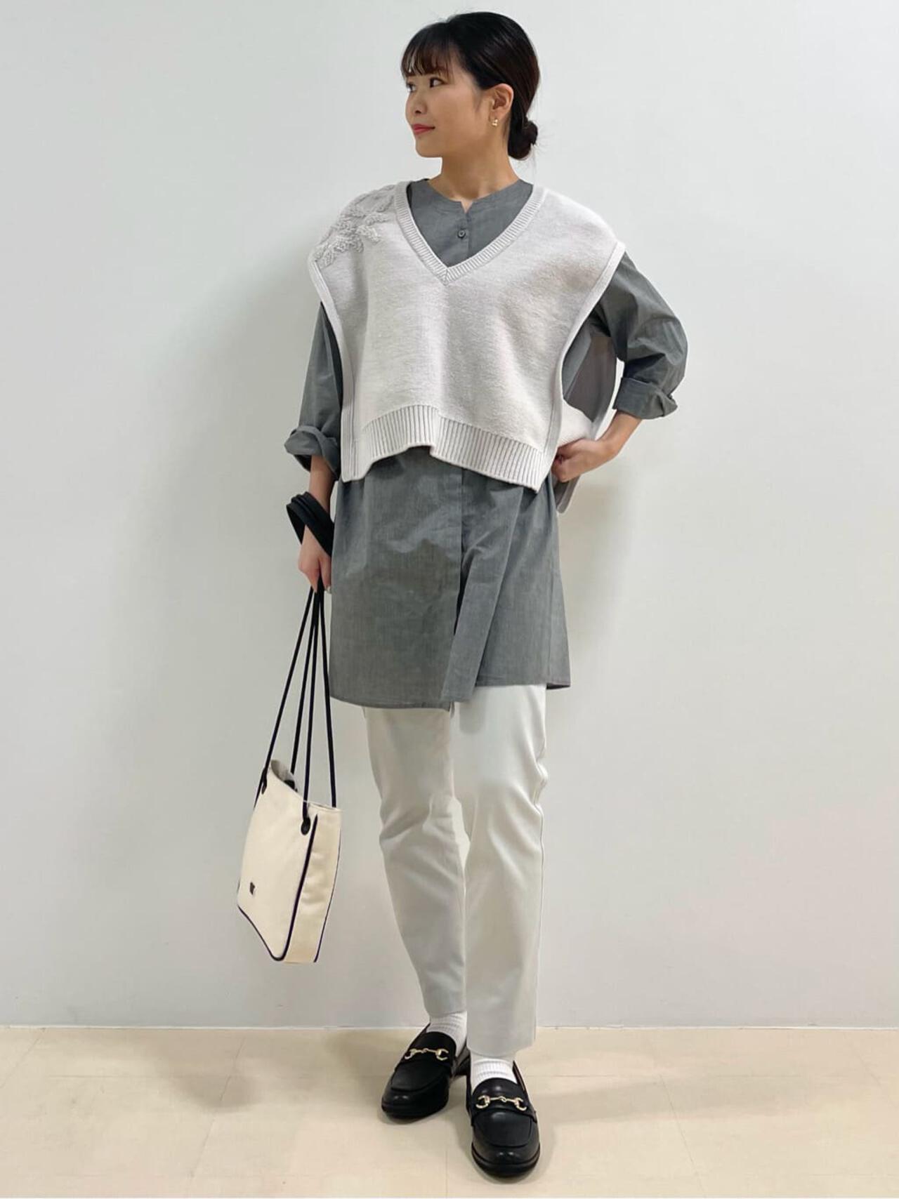 ピケストレッチテーパードパンツ