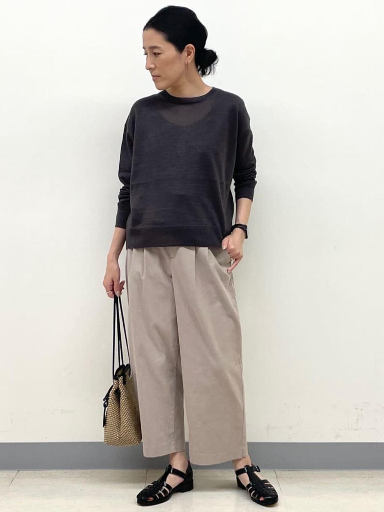 ドビーストレッチクロップドパンツ