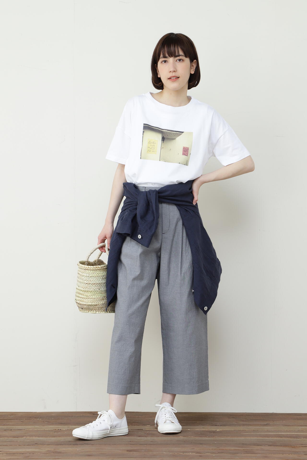 ドビーストレッチクロップドパンツ