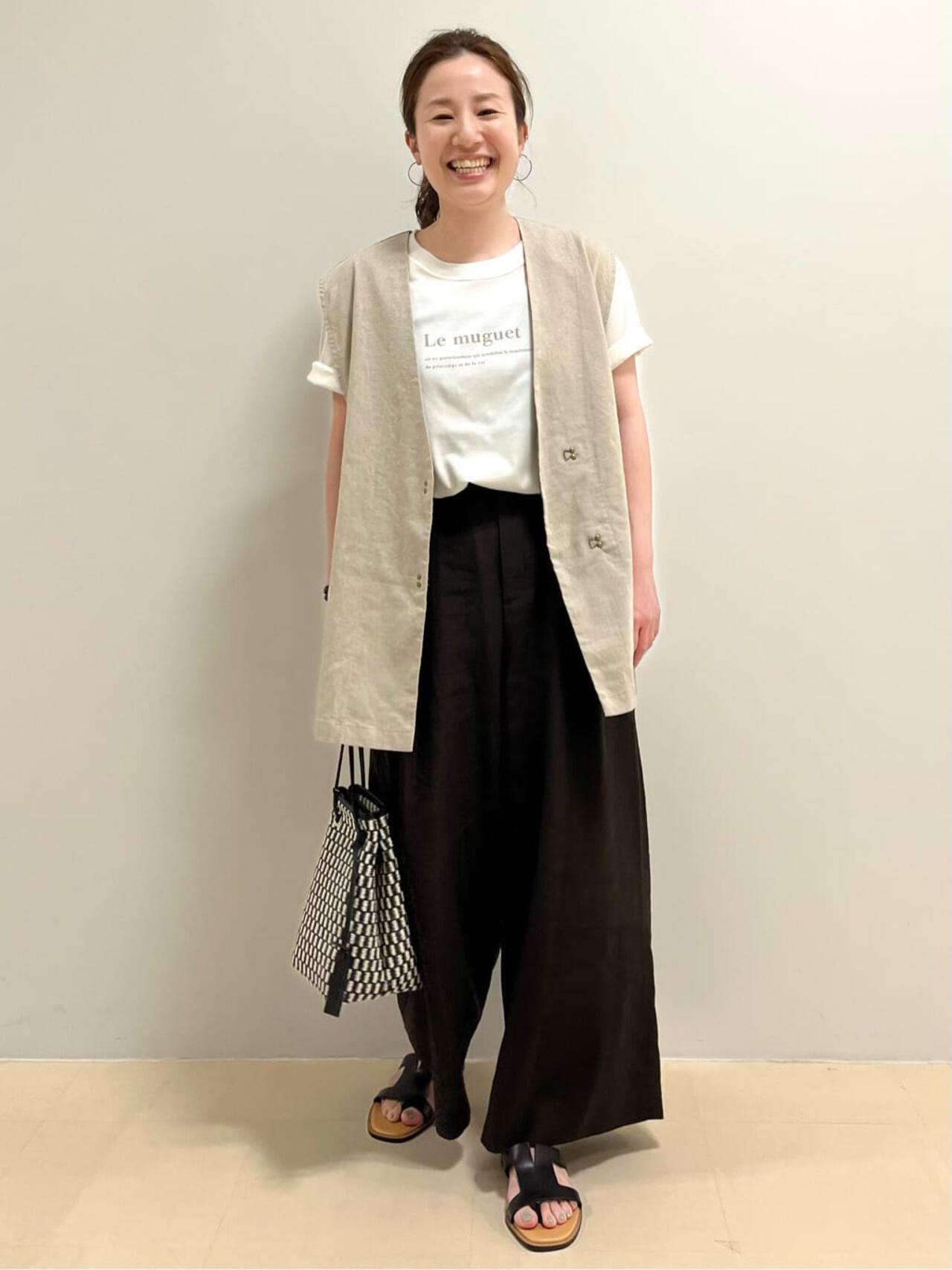 ＰＥレーヨンリネンセミワイドパンツ