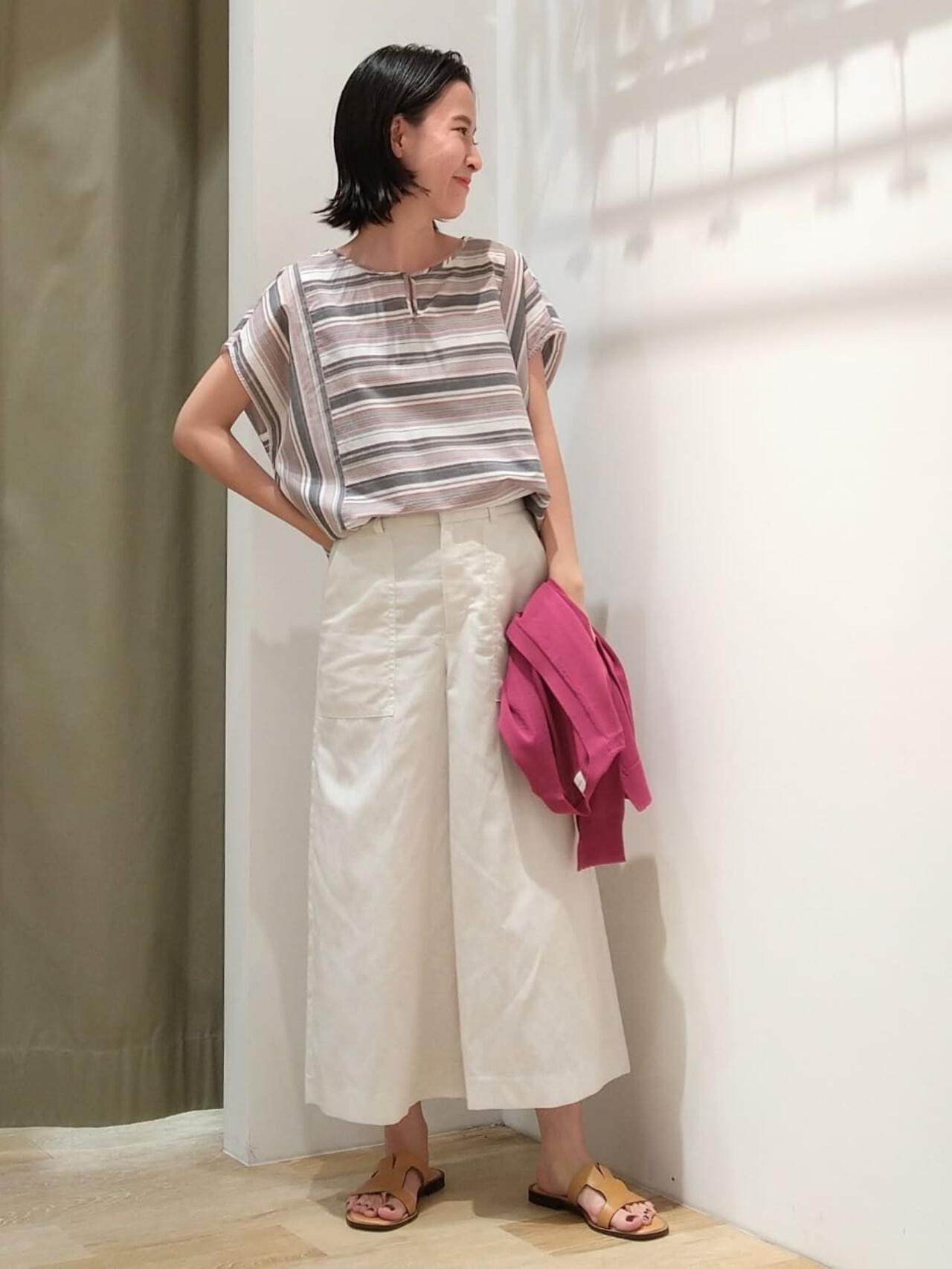 ベイカー風セミワイドパンツ