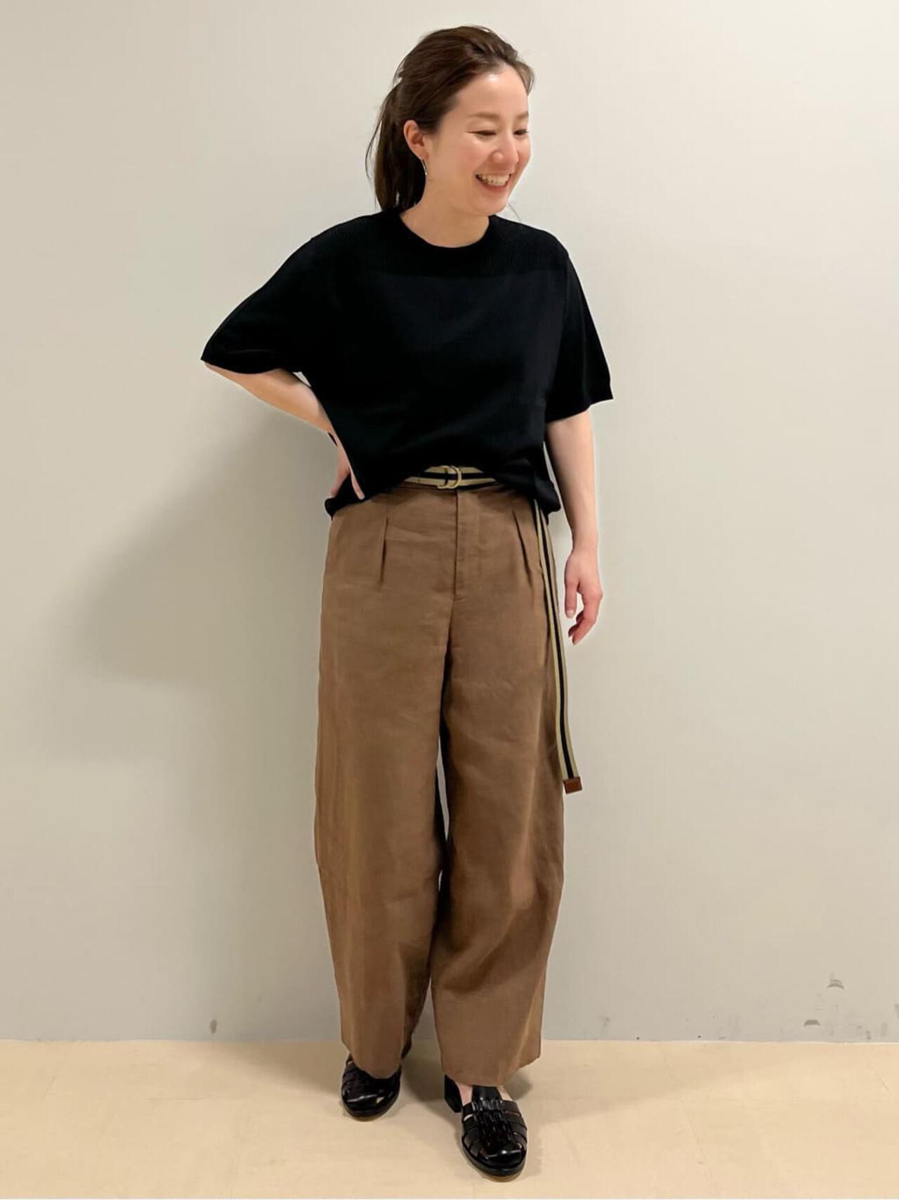 麻混ワイドパンツ