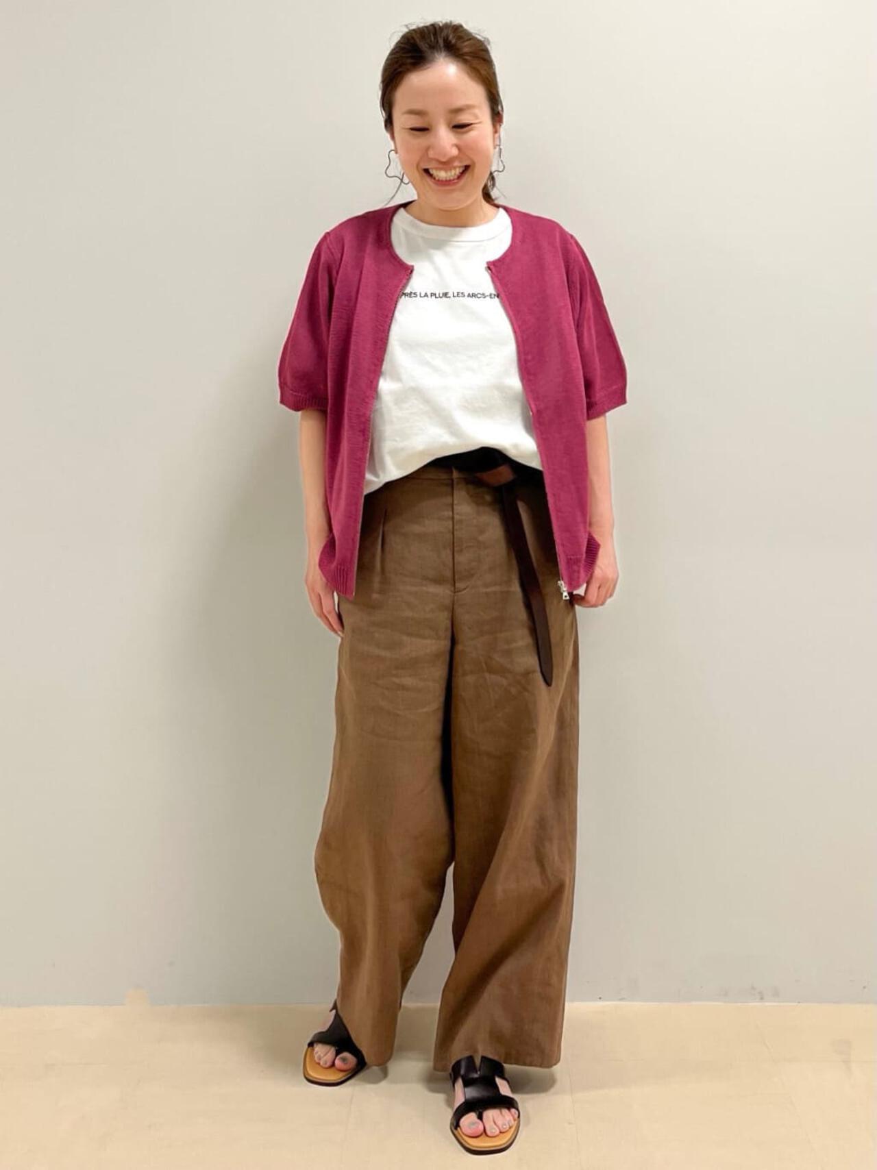 麻混ワイドパンツ