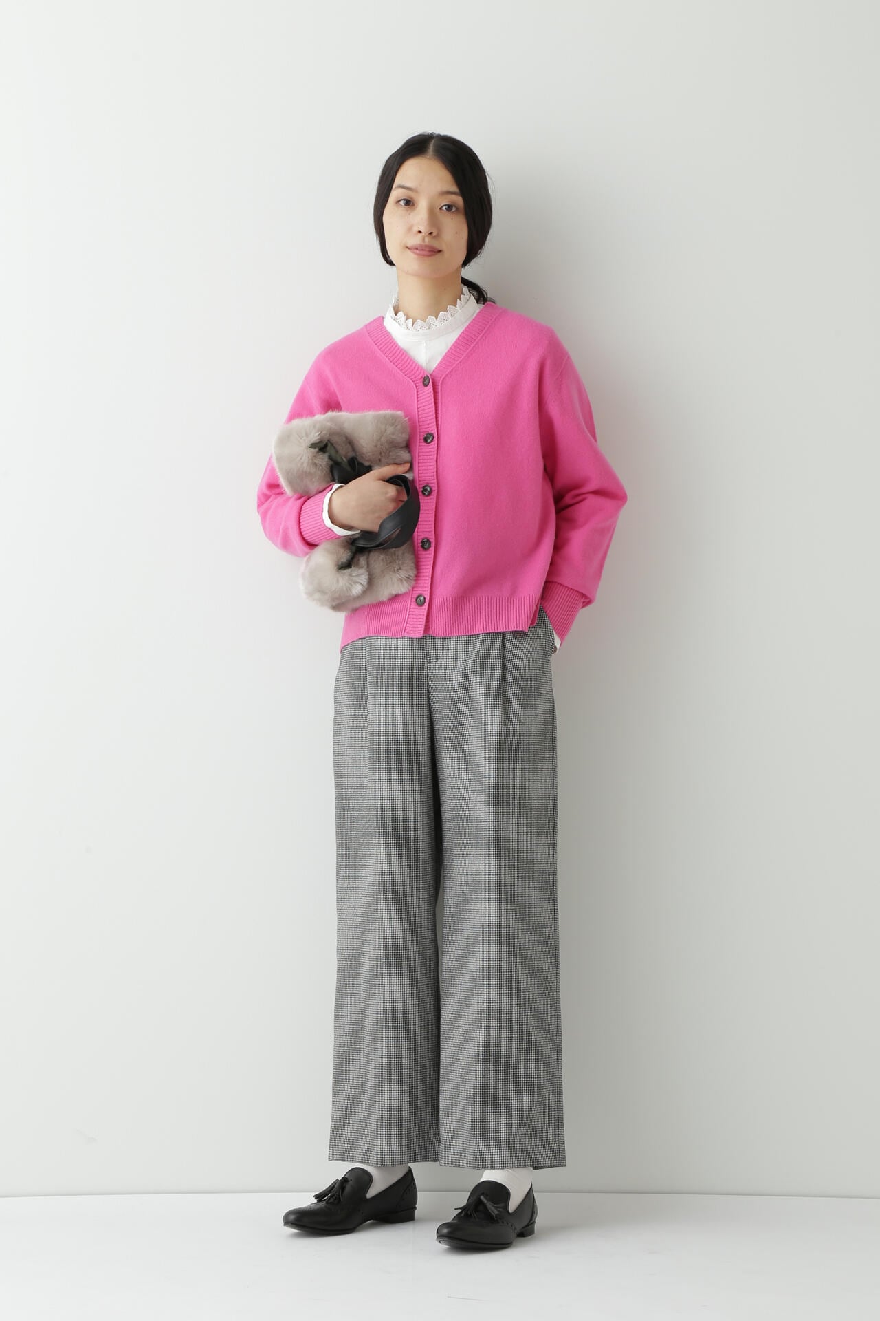 千鳥チェックセミワイドパンツ（オフィシャルサイト限定”丈長めあり”）