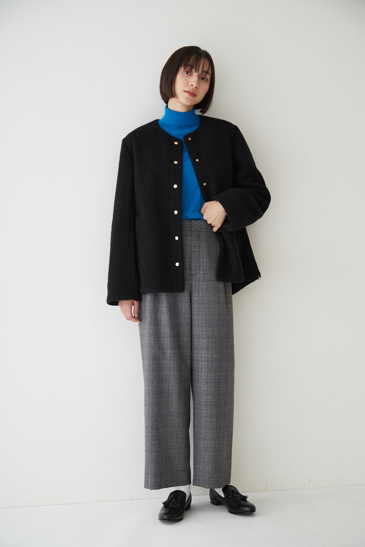 千鳥チェックセミワイドパンツ（オフィシャルサイト限定”丈長めあり”）
