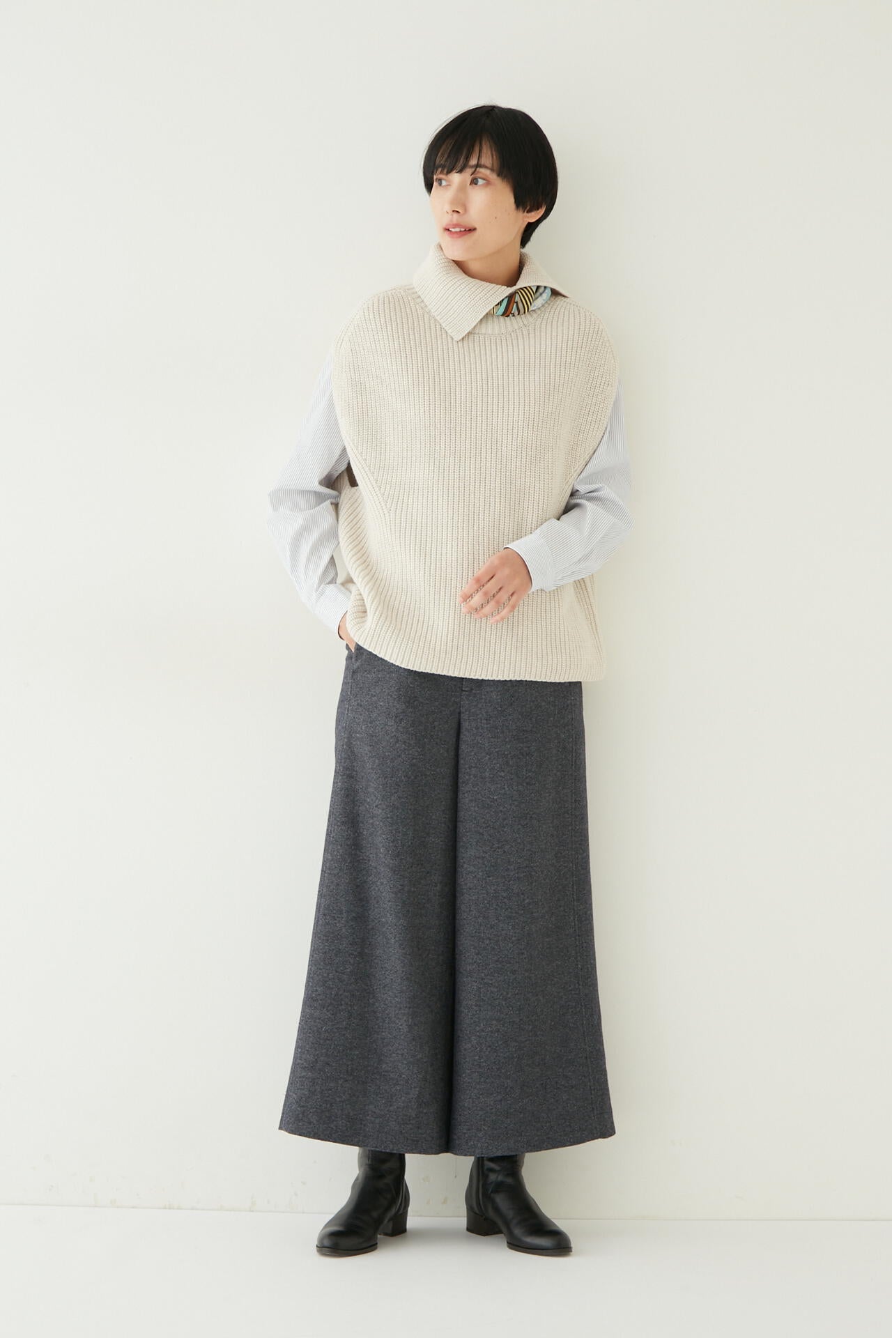 片畦ニットベスト | human woman（ヒューマンウーマン） ｜【公式