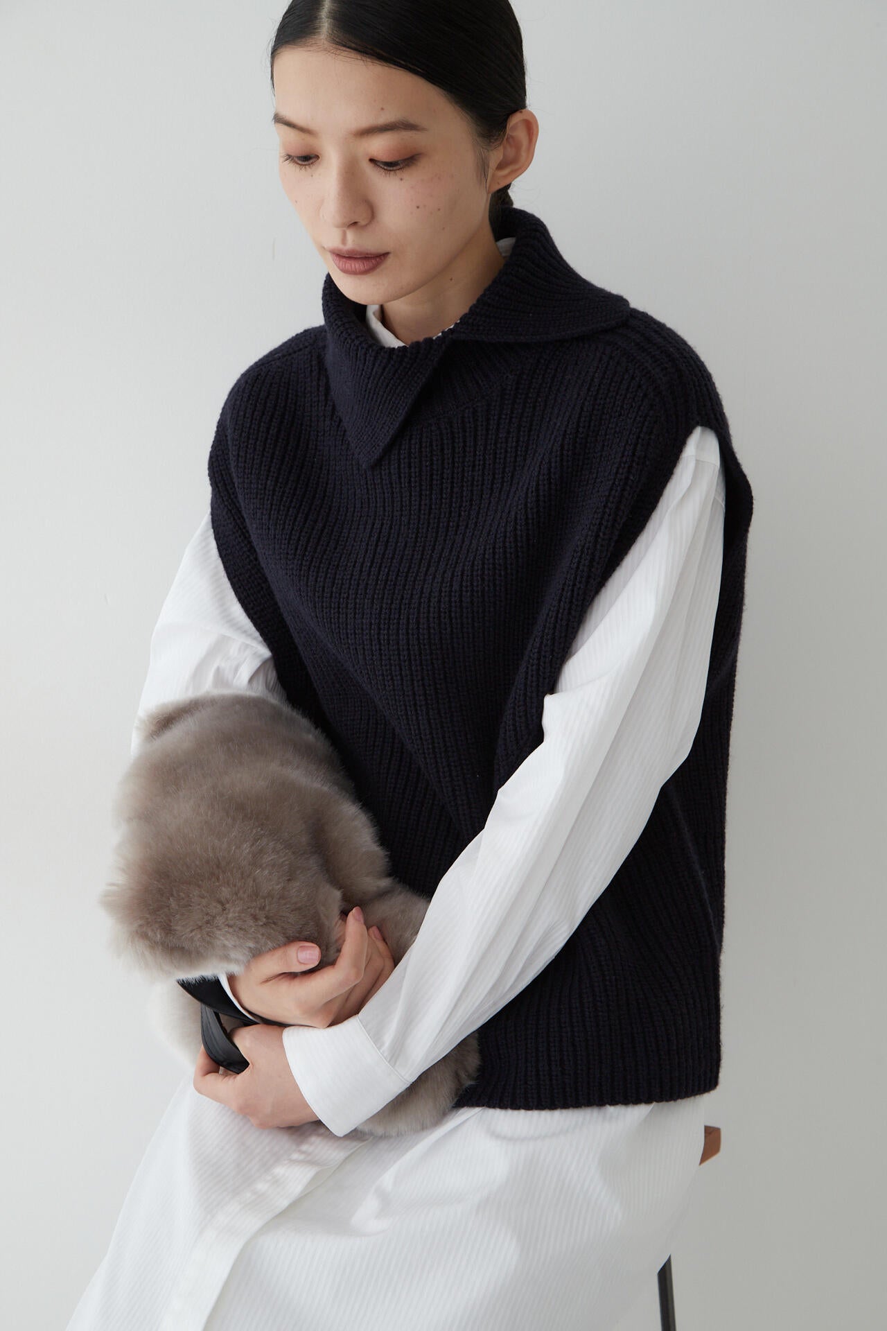 片畦ニットベスト | human woman（ヒューマンウーマン） ｜【公式