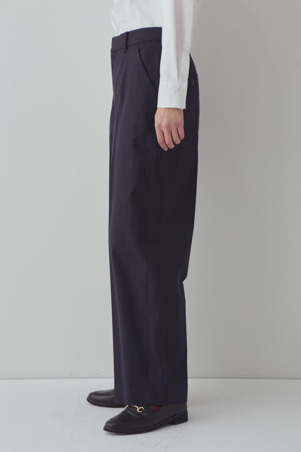 コットンストレッチセミワイドパンツ