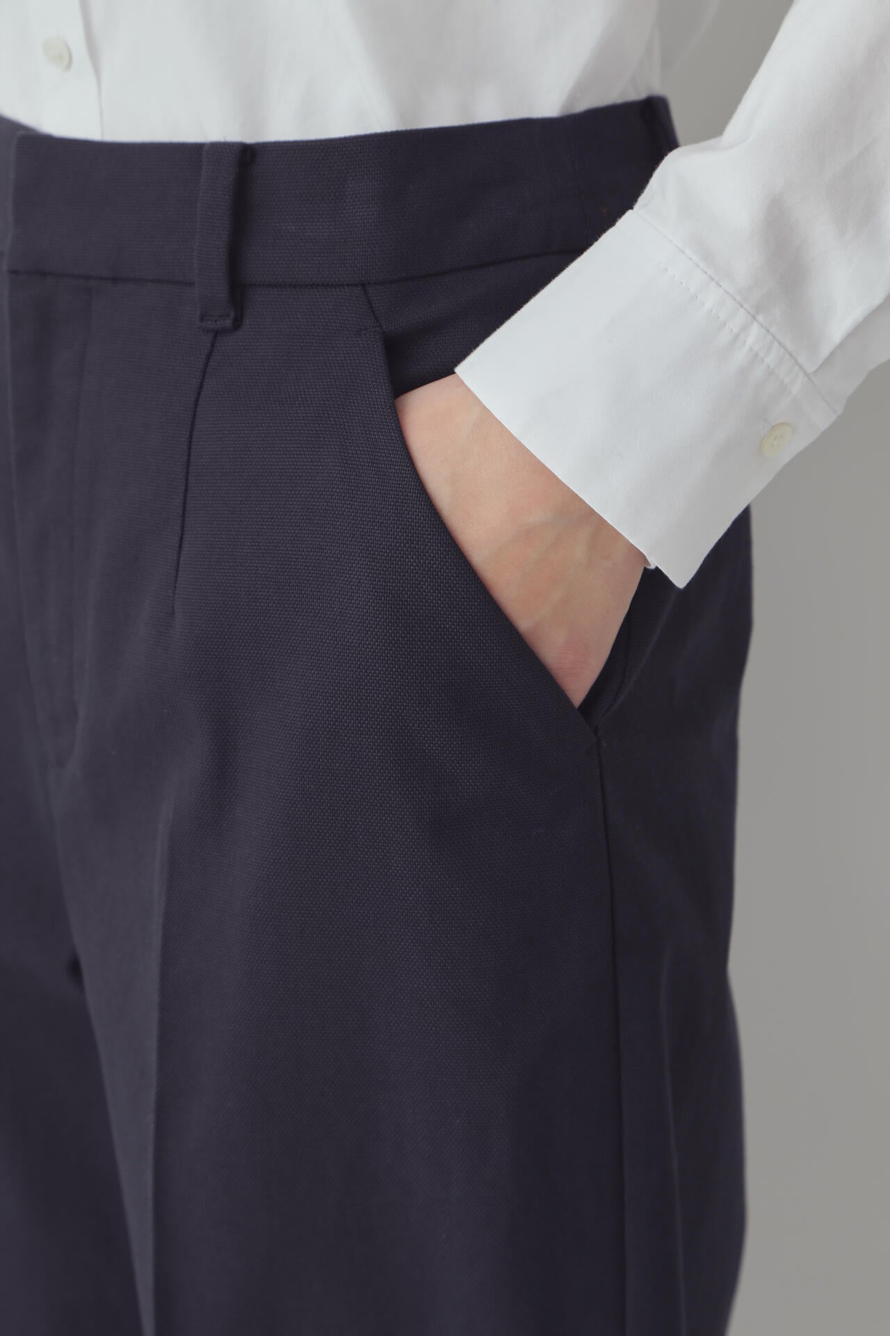 コットンストレッチセミワイドパンツ