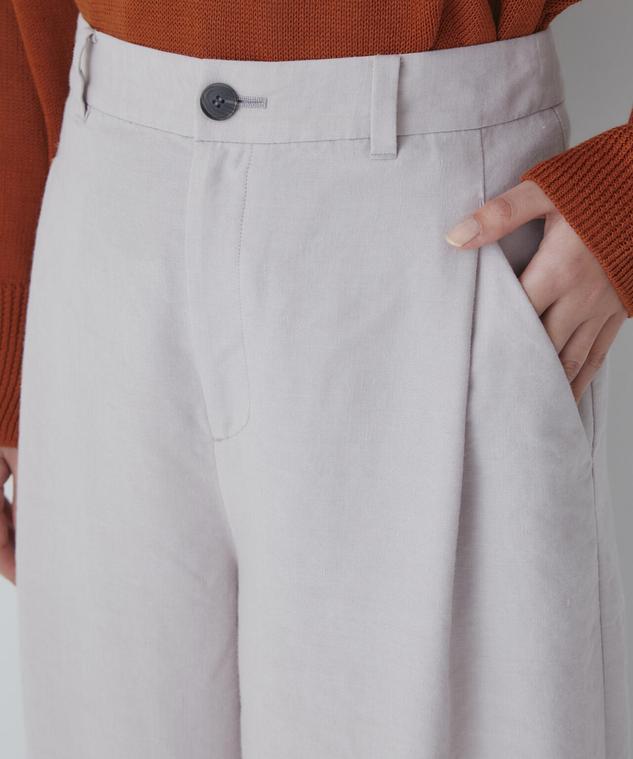 【WEB限定サイズ】ＰＥレーヨンリネンセミワイドパンツ