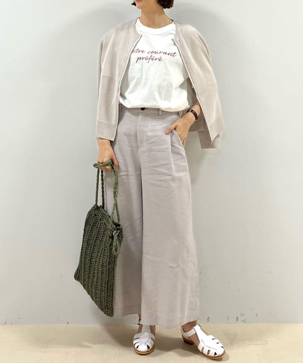 【WEB限定サイズ】ＰＥレーヨンリネンセミワイドパンツ