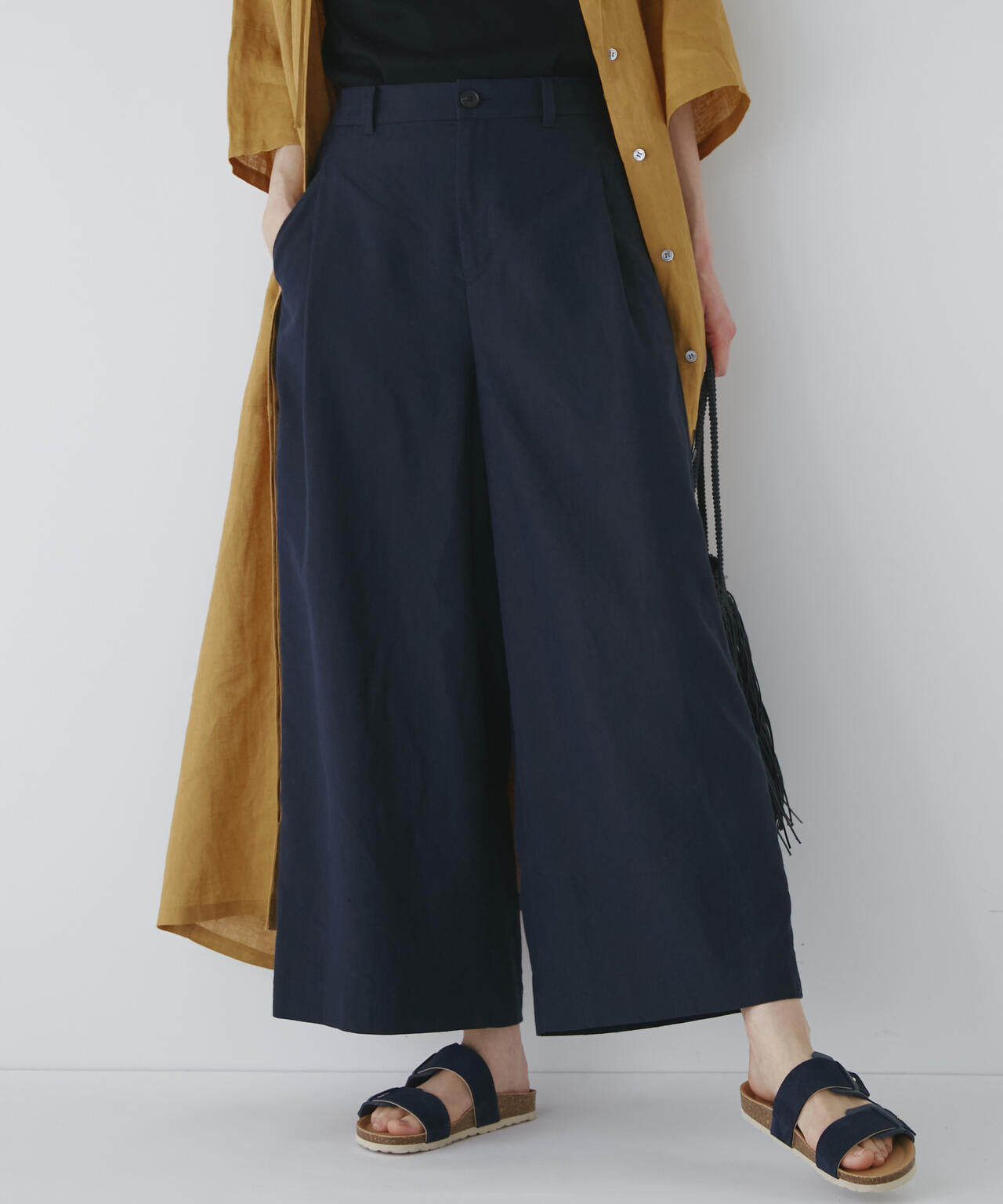 【WEB限定サイズ】ＰＥレーヨンリネンセミワイドパンツ