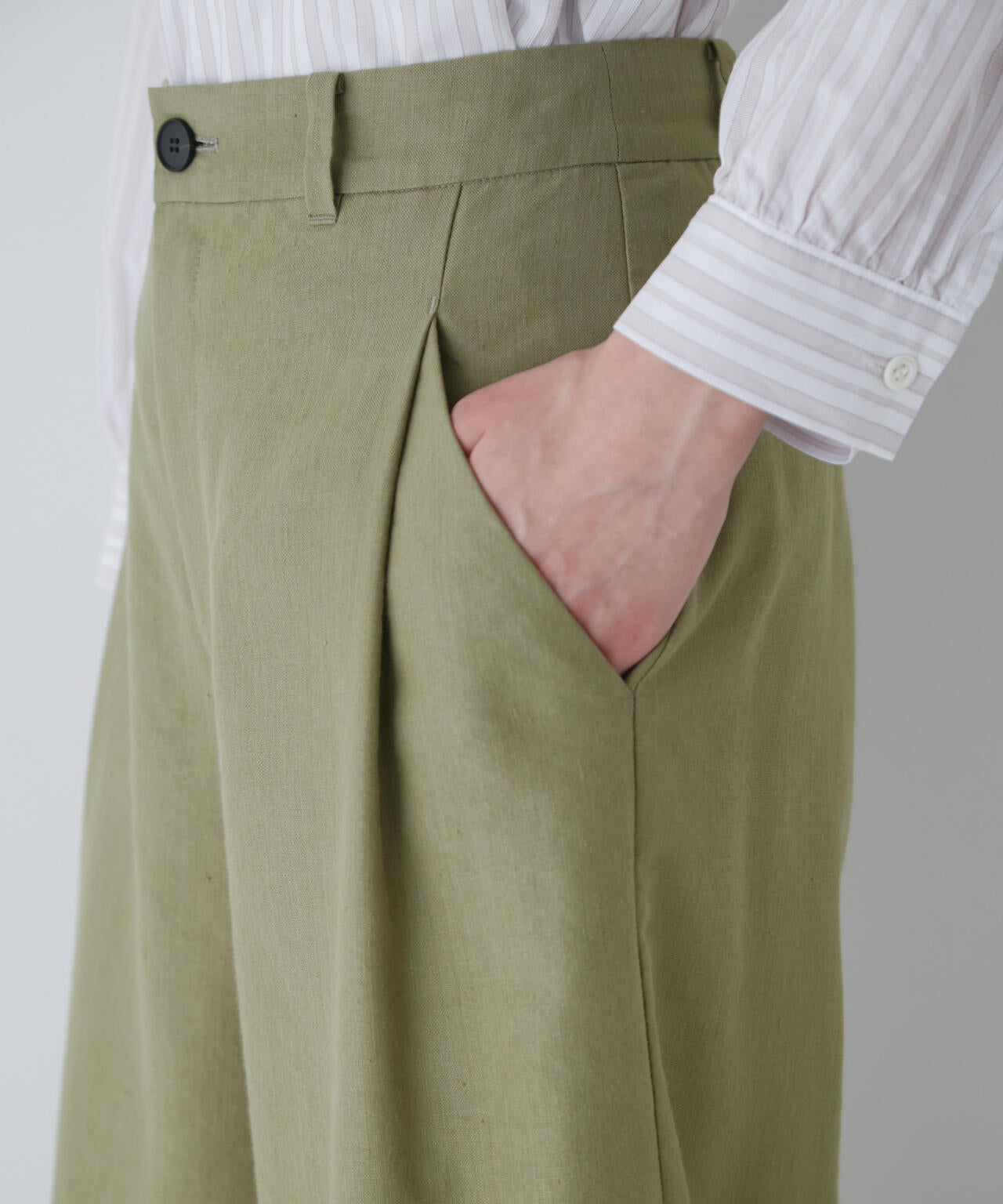 【WEB限定サイズ】ＰＥレーヨンリネンセミワイドパンツ