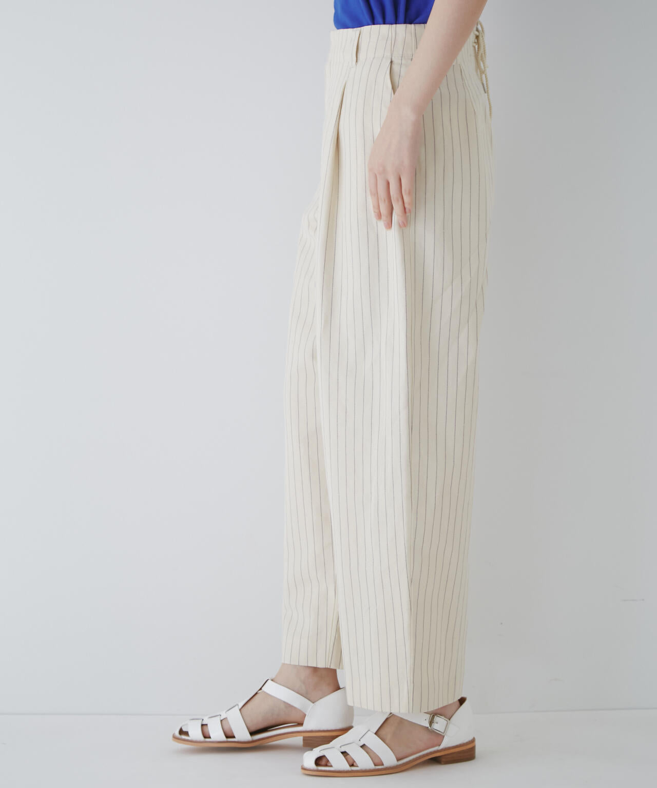 綿麻ストライプパンツ