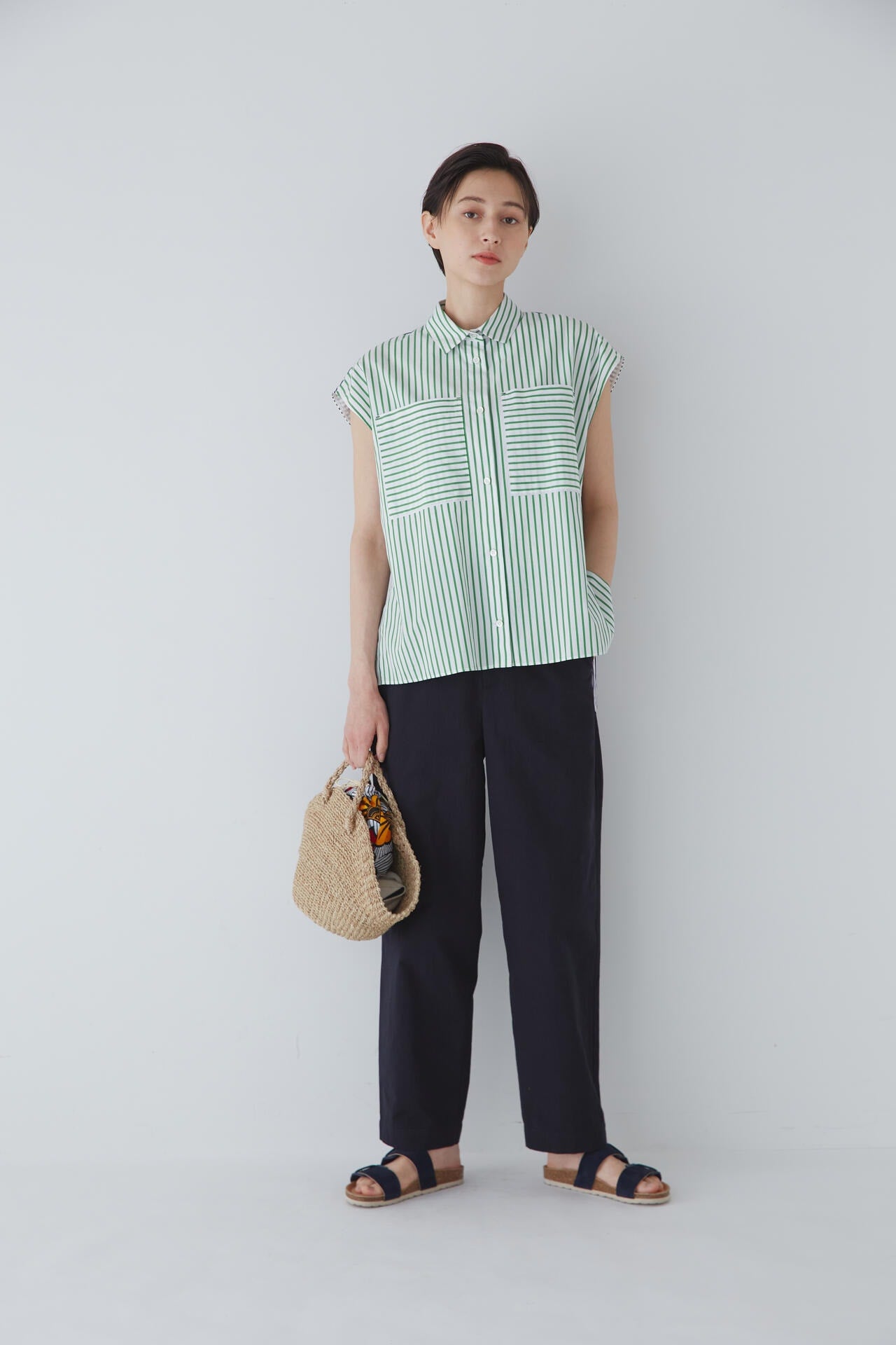 ヒューマンウーマン（HUMAN WOMAN）/◆バイカラーストライプブラウス バイカラーストライプブラウス | human woman（ヒューマンウーマン