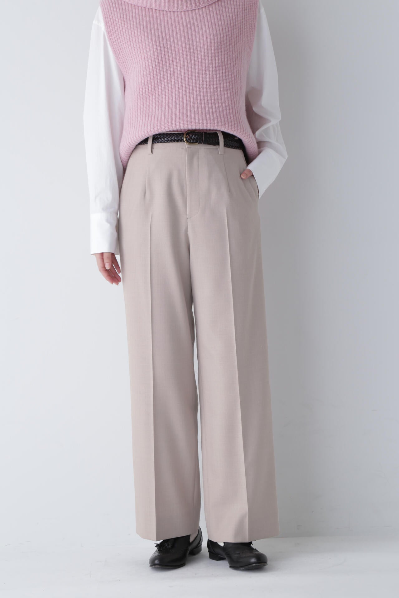 みつ　様 WEB限定カラー・サイズ】センタープレスセミワイドパンツ