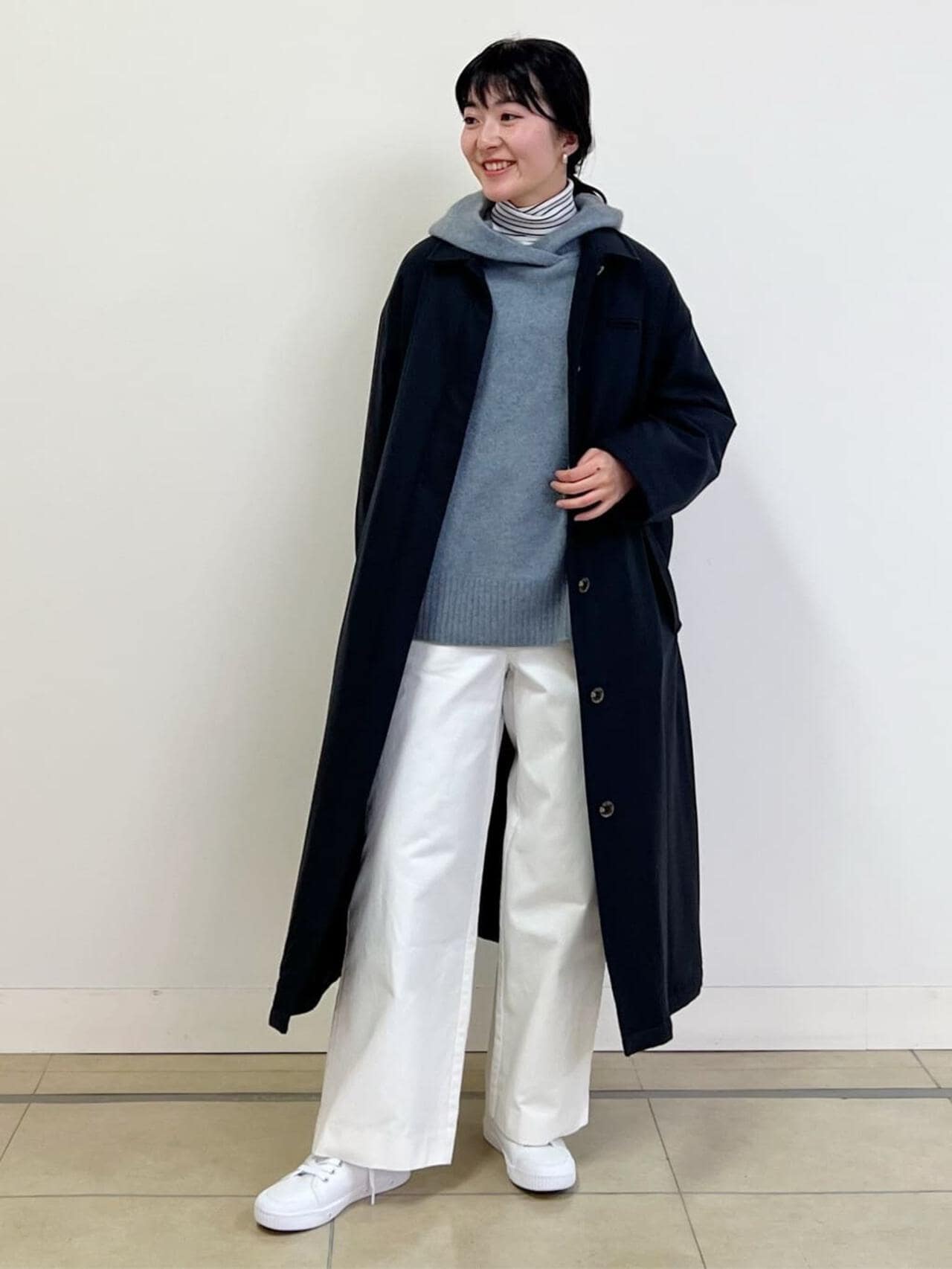 ヒューマンウーマンコート セール】 ◇ノーカラーツイルコート （アウター）｜human woman