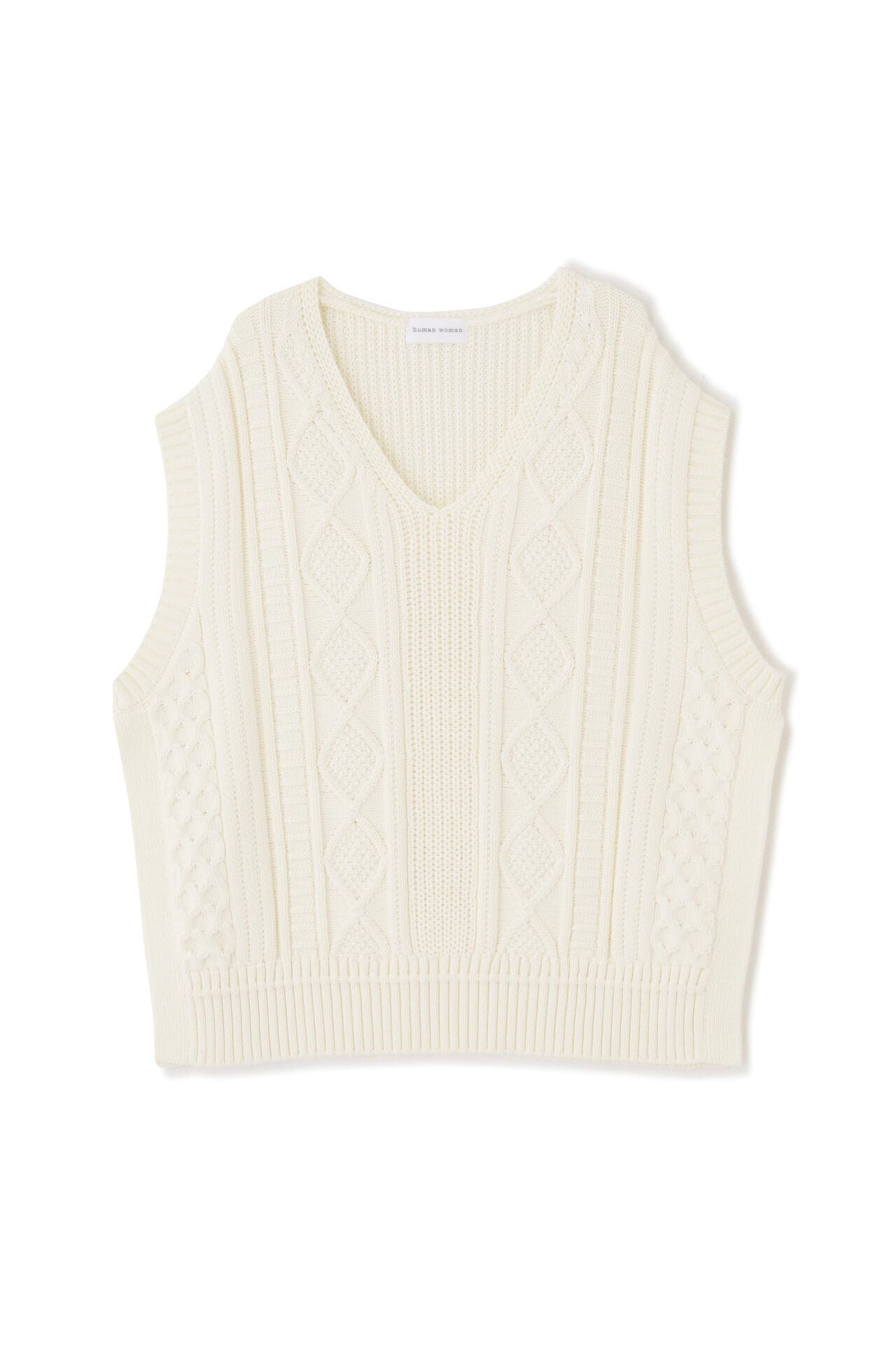 ケーブル編みニットベスト | human woman（ヒューマンウーマン