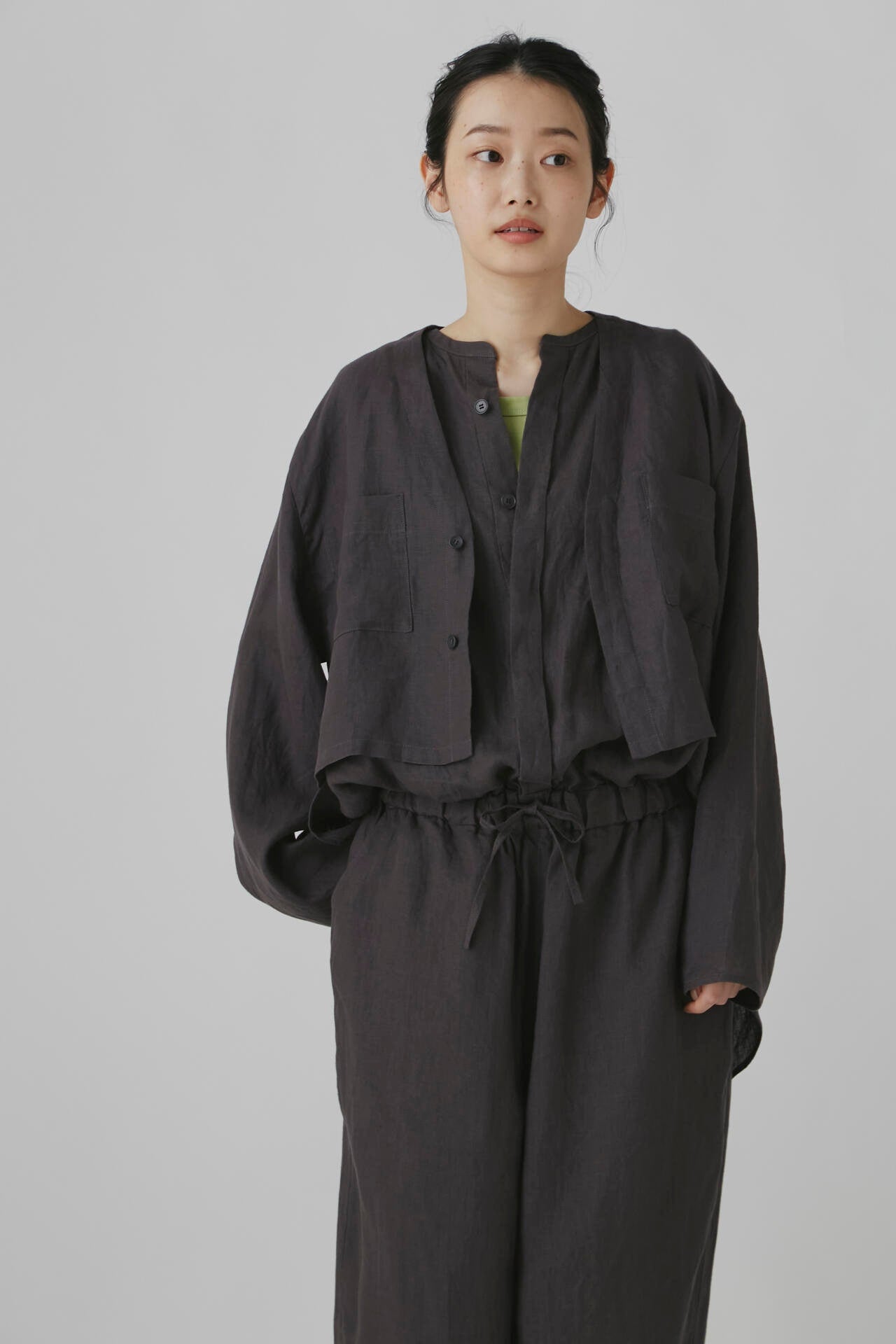 Gg】香菜子×hwコラボ 40/ヘンプキャンブリック シャツジャケット