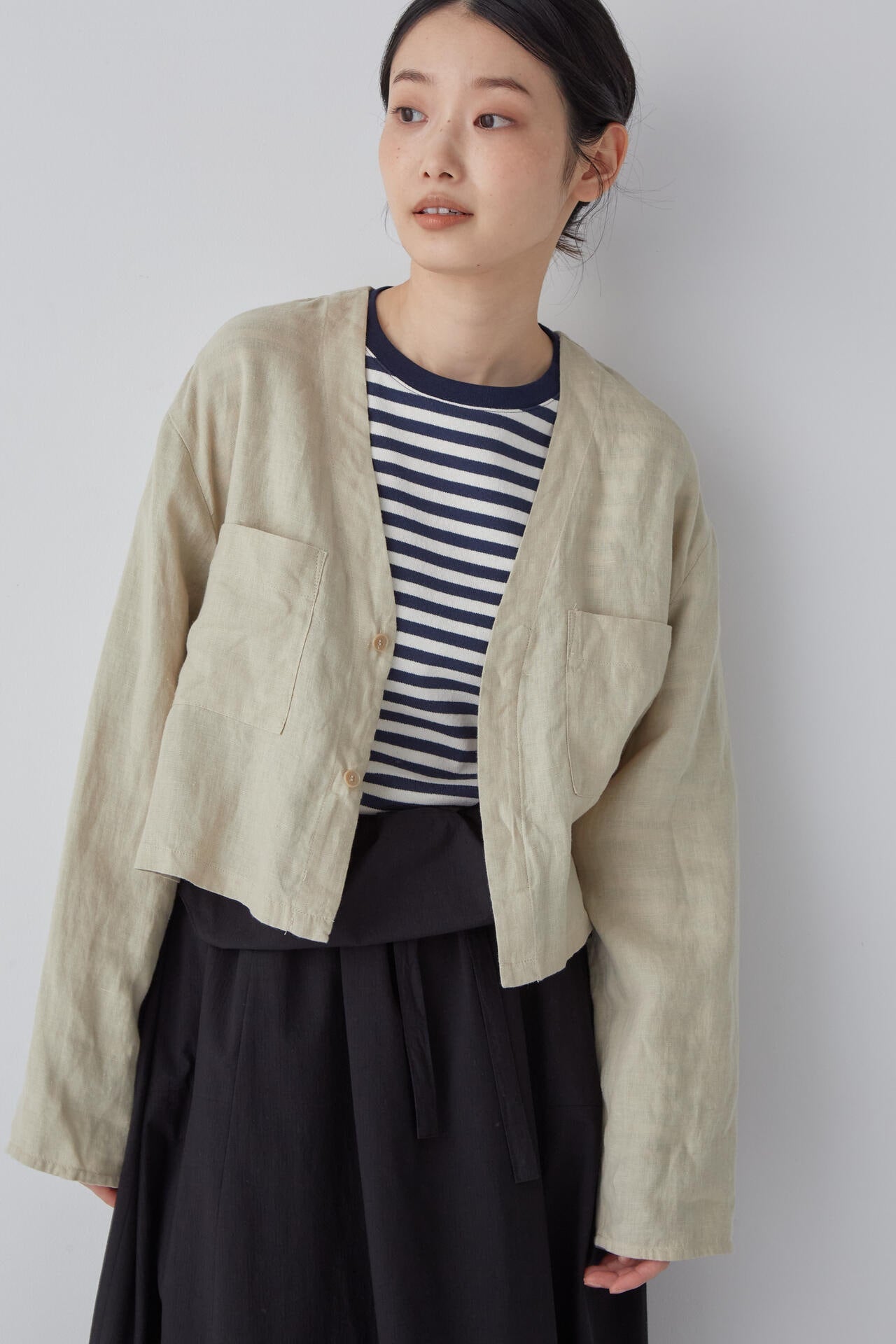 DIRK BIKKEMBERGS レディースリブ編みガウン風襟ジャケット未使用