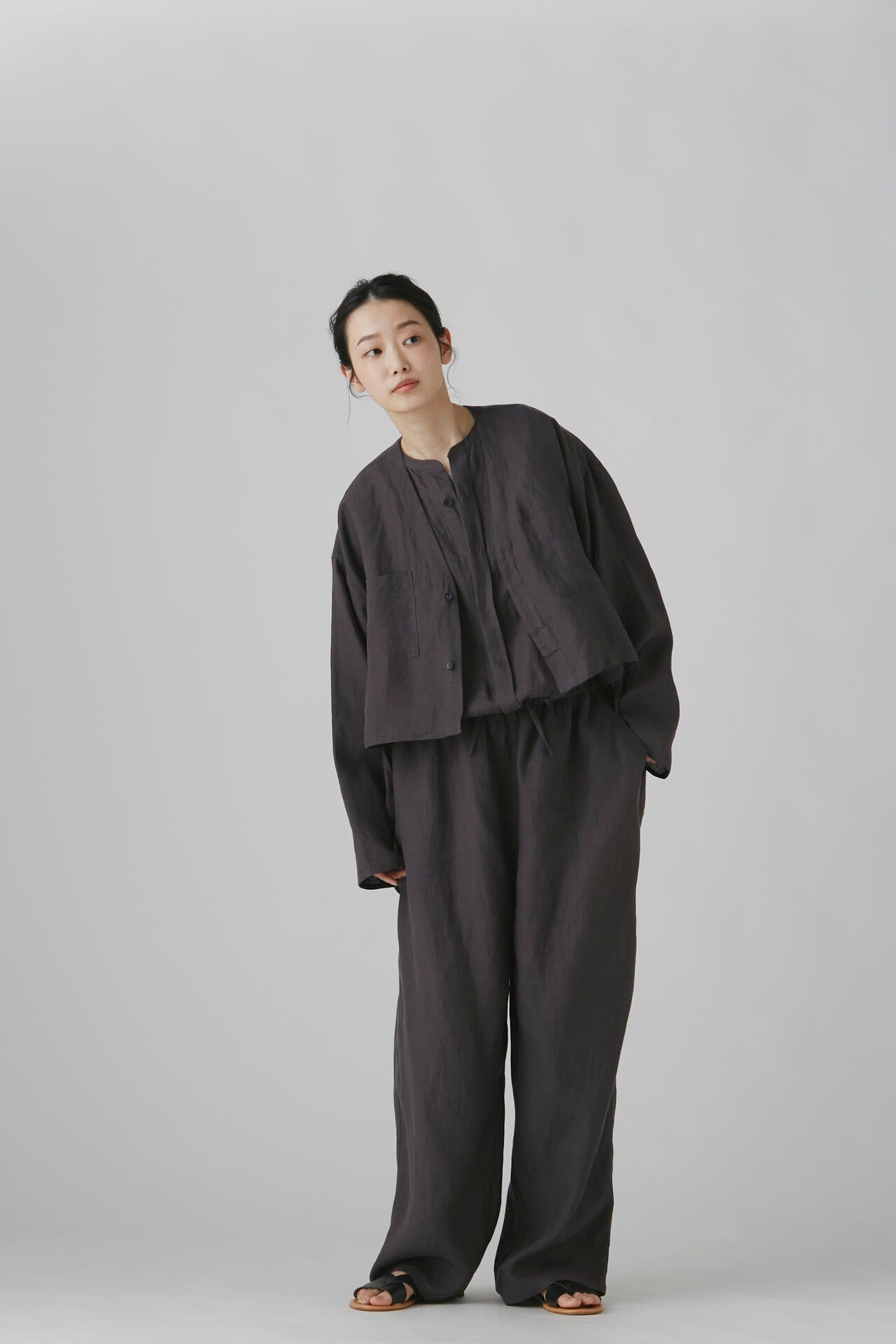 Gg】香菜子×hwコラボ 40/ヘンプキャンブリック シャツジャケット L