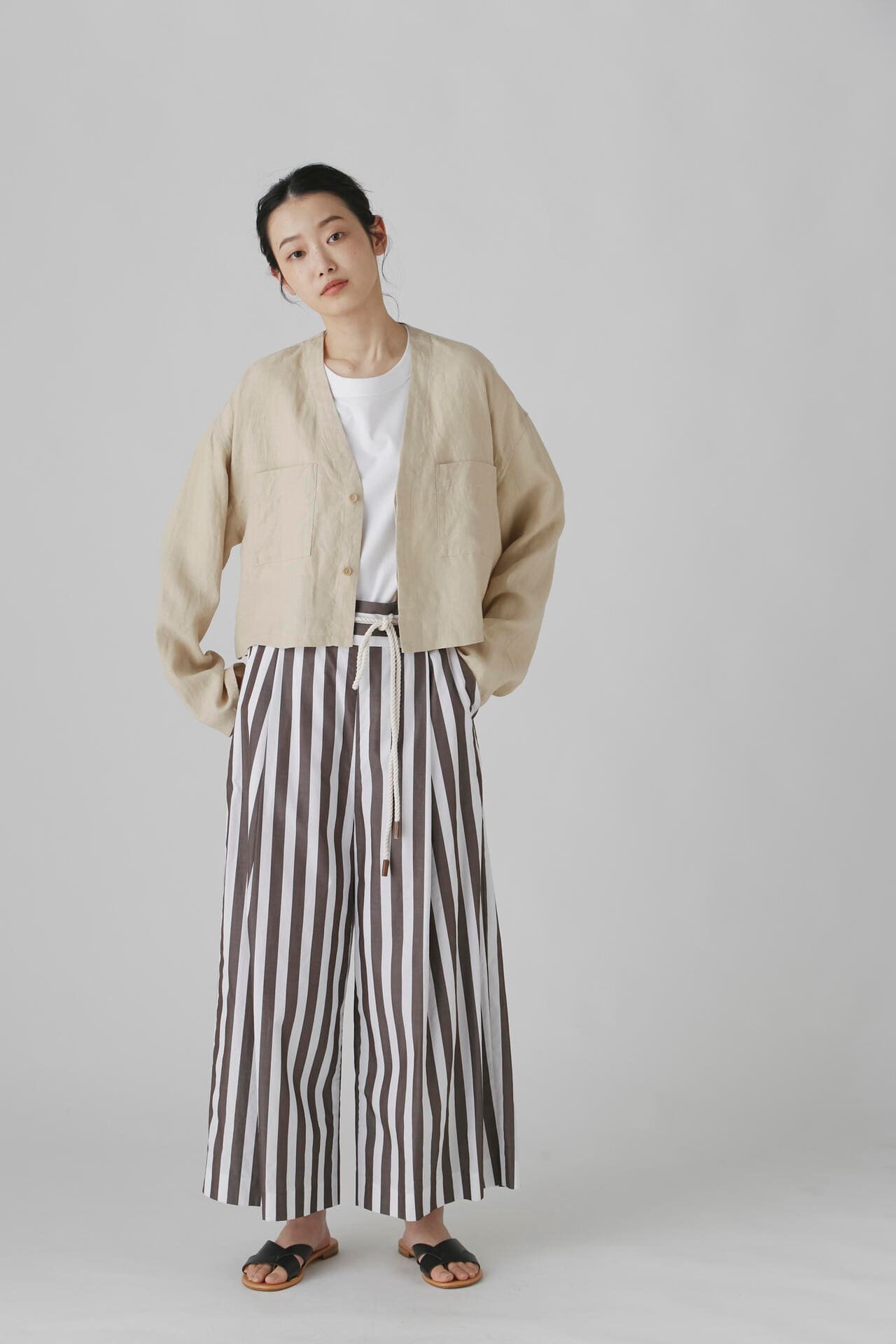 Gg】香菜子×hwコラボ 40/ヘンプキャンブリック シャツジャケット L