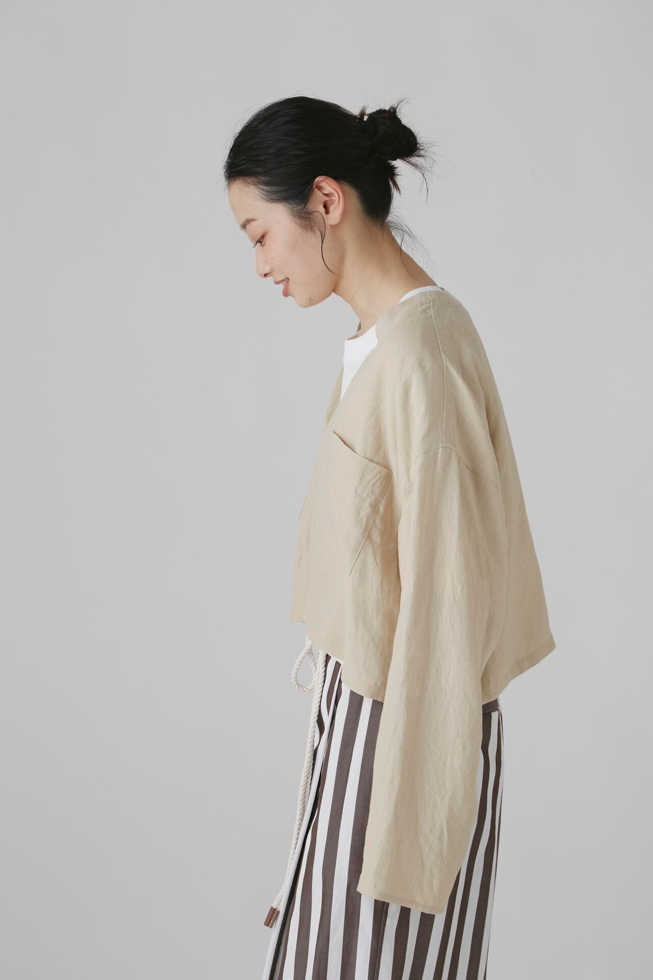 Gg】香菜子×hwコラボ 40/ヘンプキャンブリック シャツジャケット L