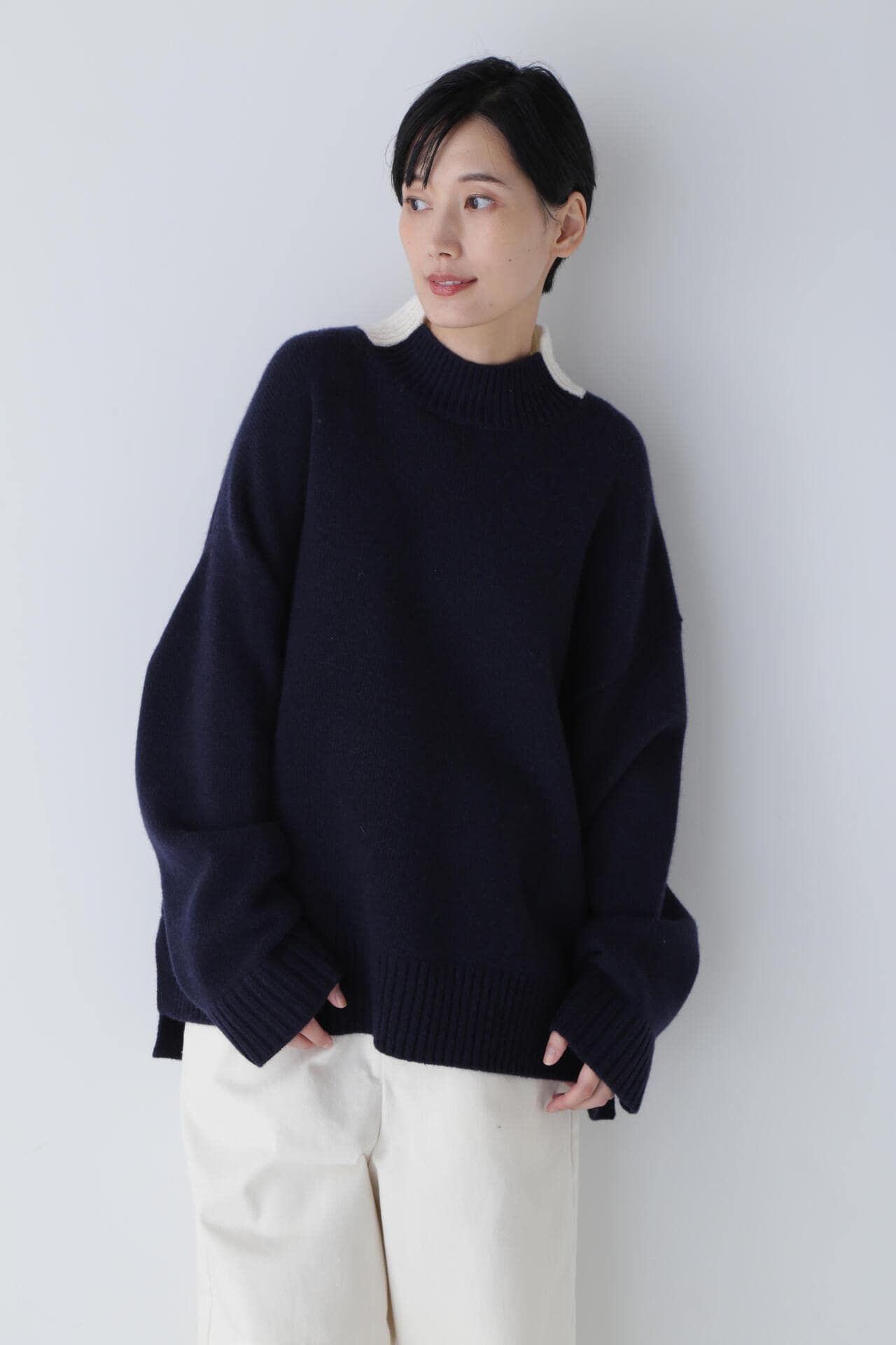 Gg】バイカラーハイネックニット | human woman（ヒューマンウーマン