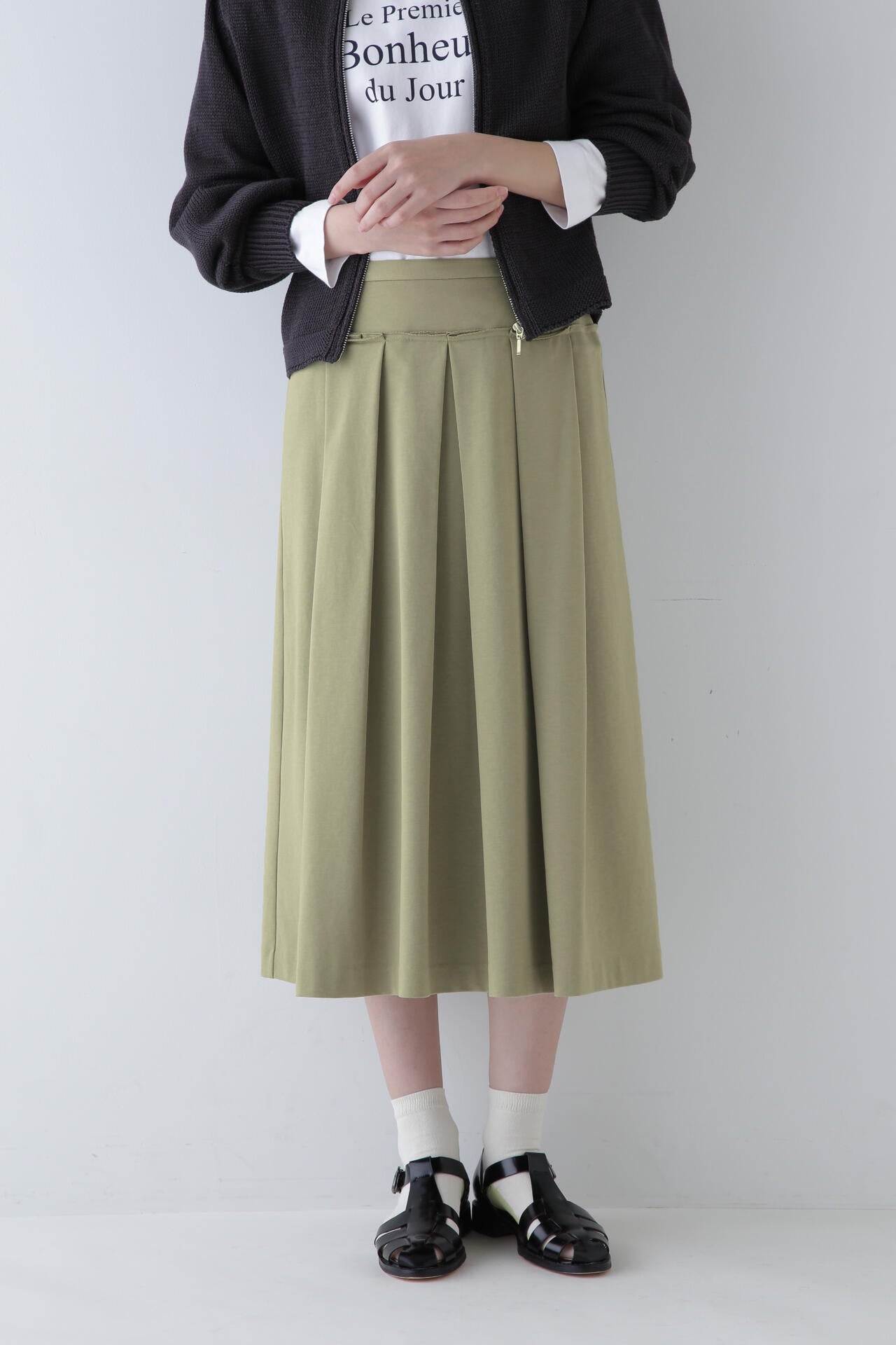 ヒューマンウーマン（human woman）/◆Ｔ／Ｃプレーティングタックスカート T/Cプレーティングタックスカート | human woman（ヒューマンウーマン