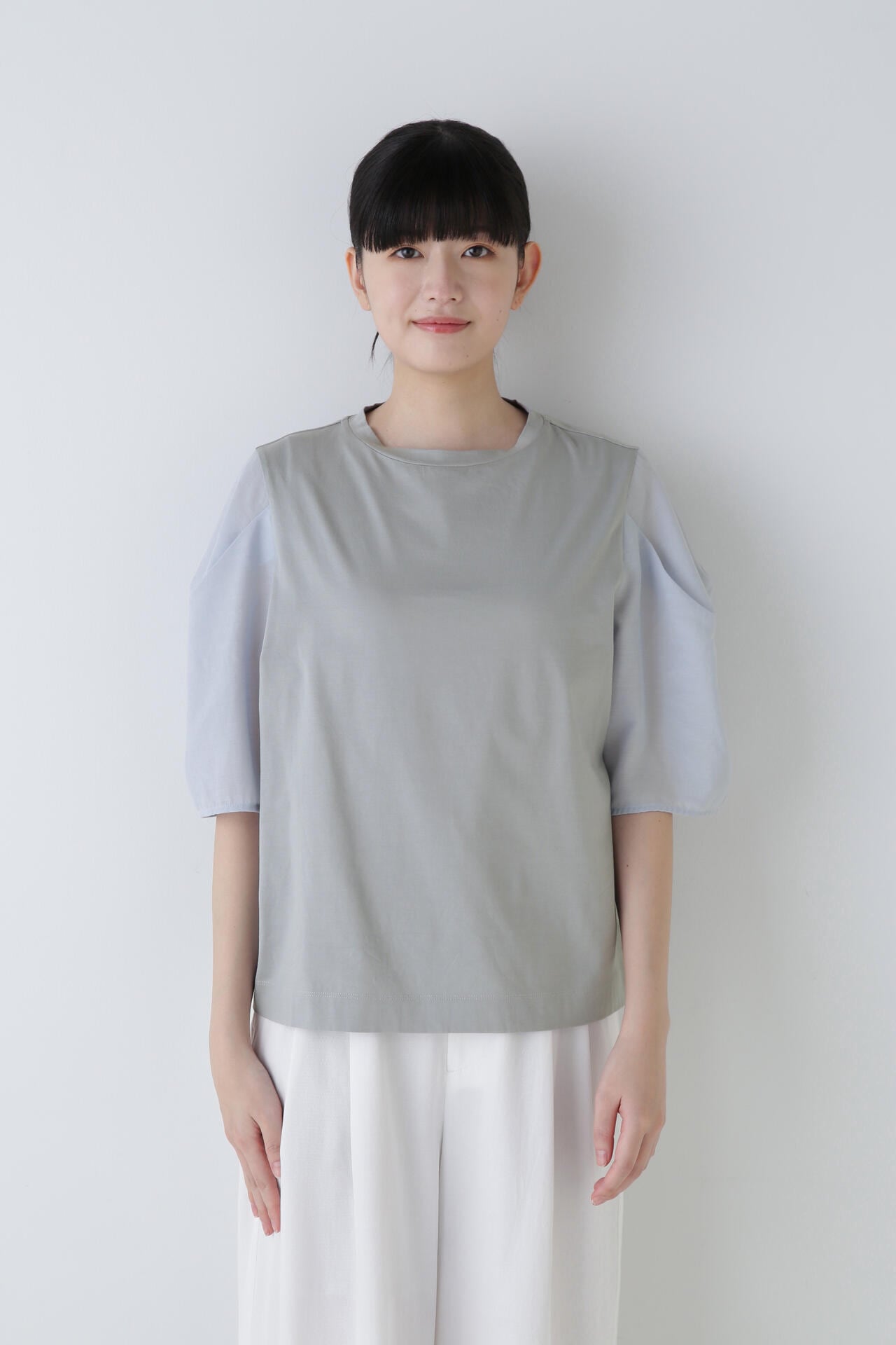 袖布帛ドッキングプルオーバー | human woman（ヒューマン