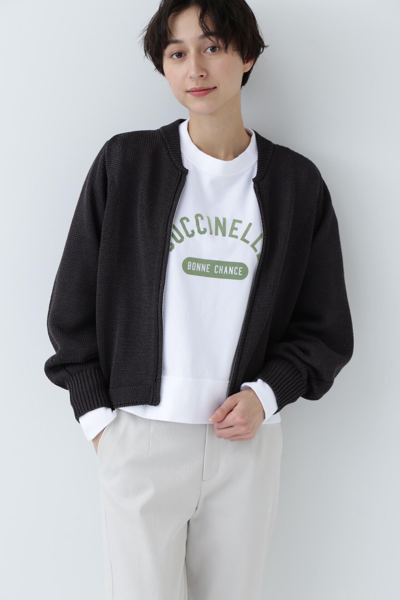 WEB限定カラー】ギマコットンジップアップカーディガン | human